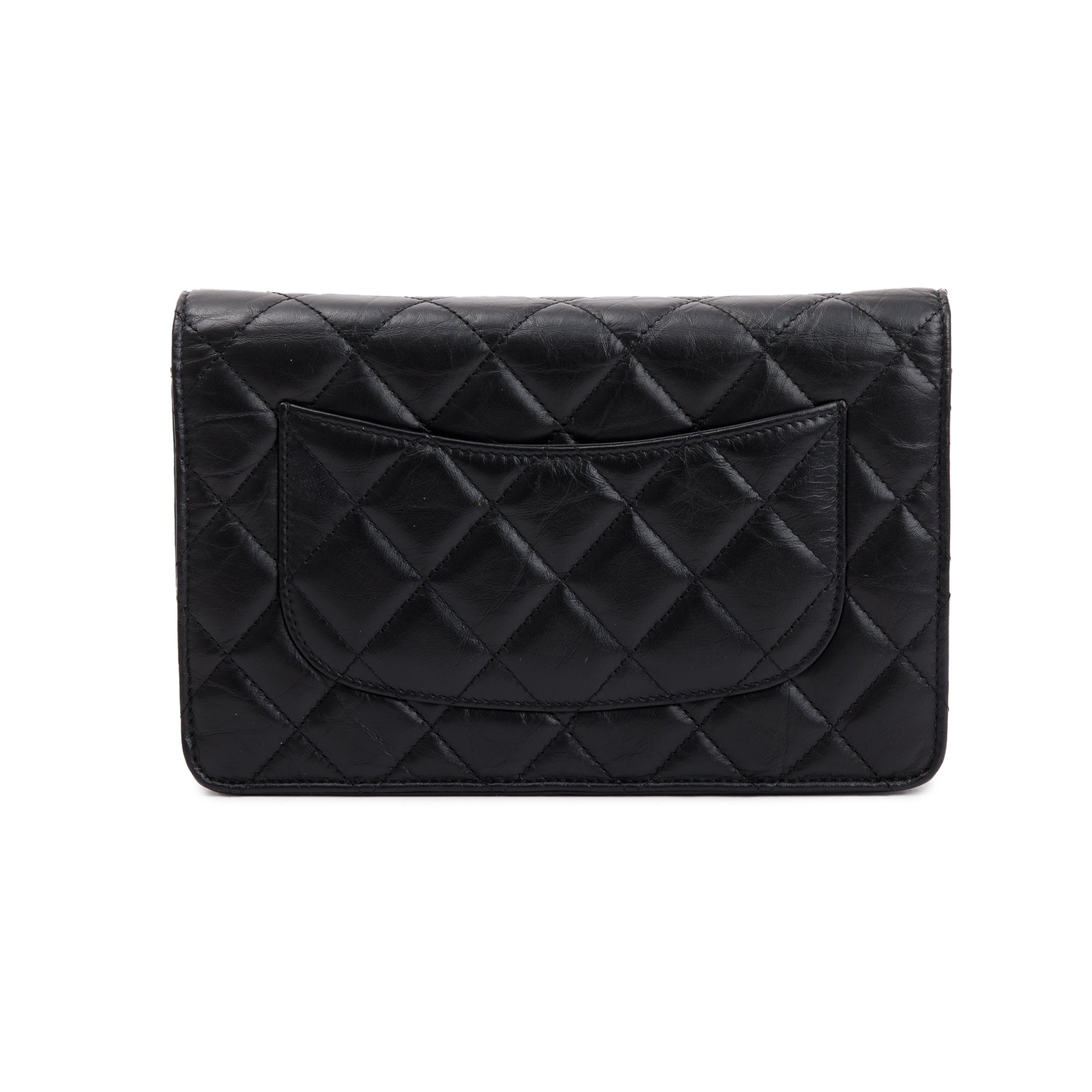 Chanel Black Aged Calfskin Leather Lucky Charms Reissue Wallet on Chain w/ Box & Authenticity Card