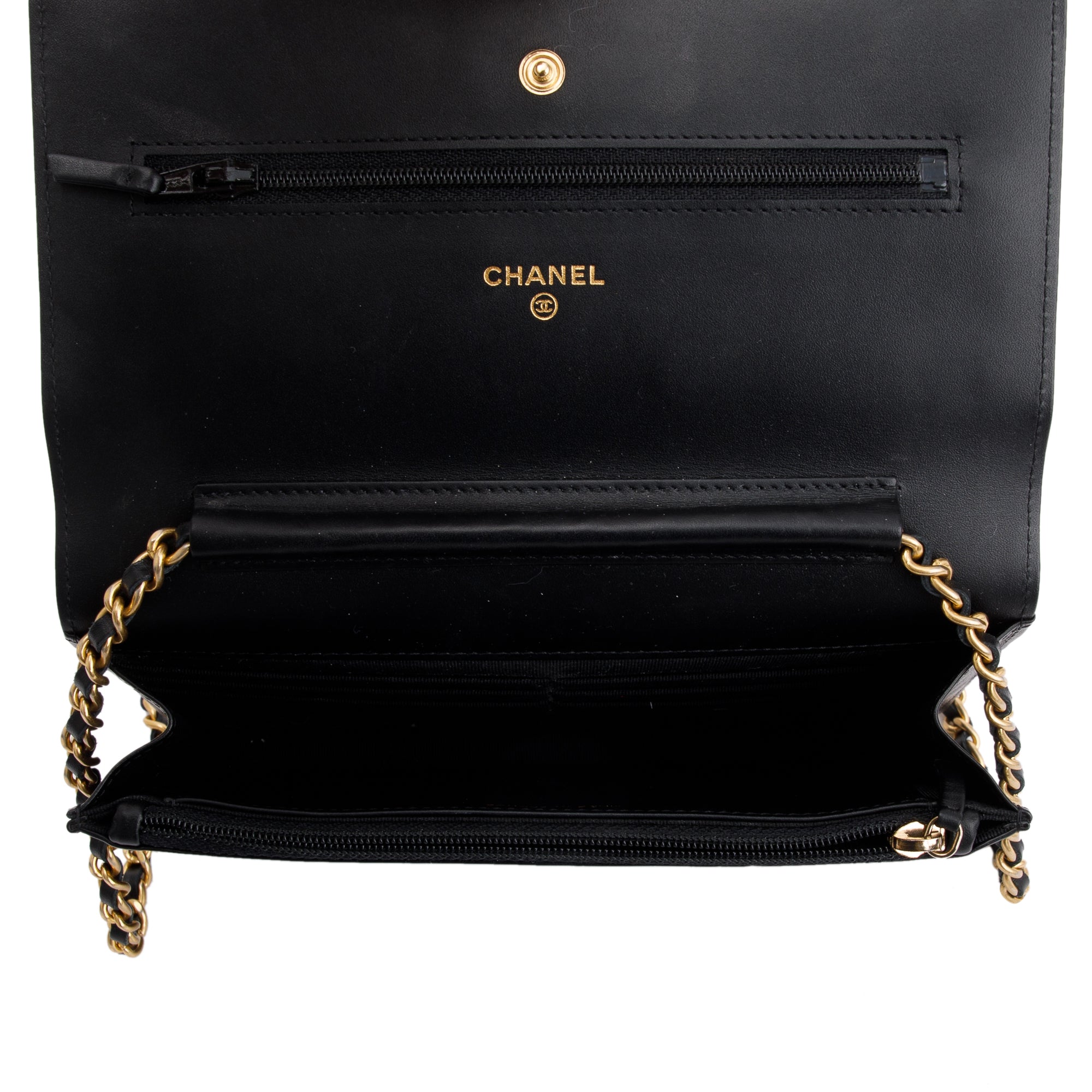 Chanel Black Aged Calfskin Leather Lucky Charms Reissue Wallet on Chain w/ Box & Authenticity Card