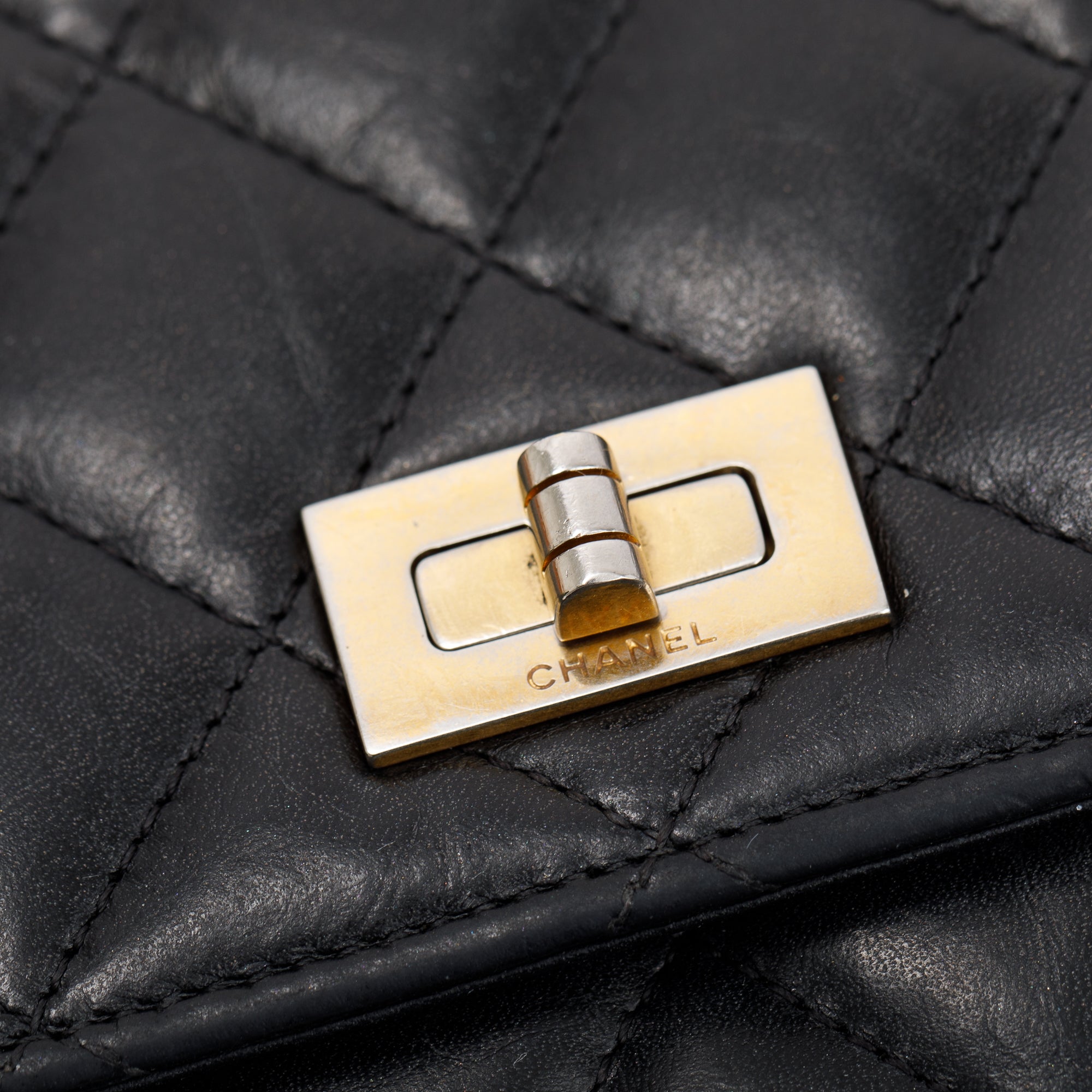 Chanel Black Aged Calfskin Leather Reissue Wallet on Chain w/ Box, Receipt & Authenticity Card