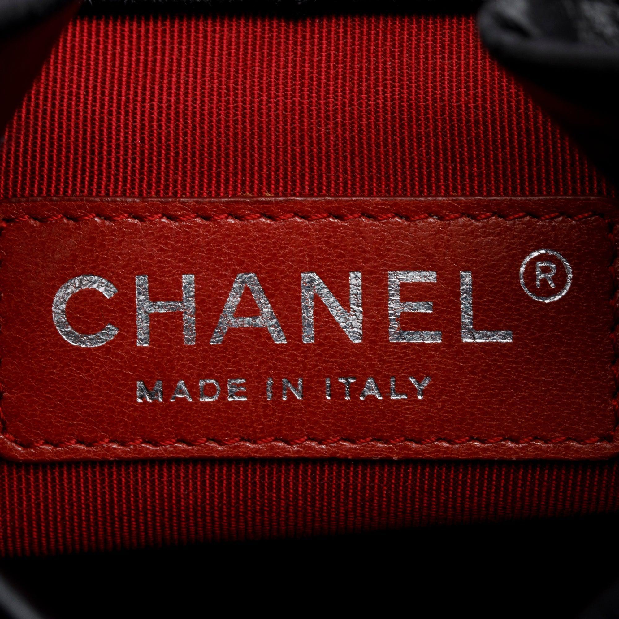 Chanel Black Aged Calfskin Leather Small Gabrielle Backpack w/ Authenticity Card