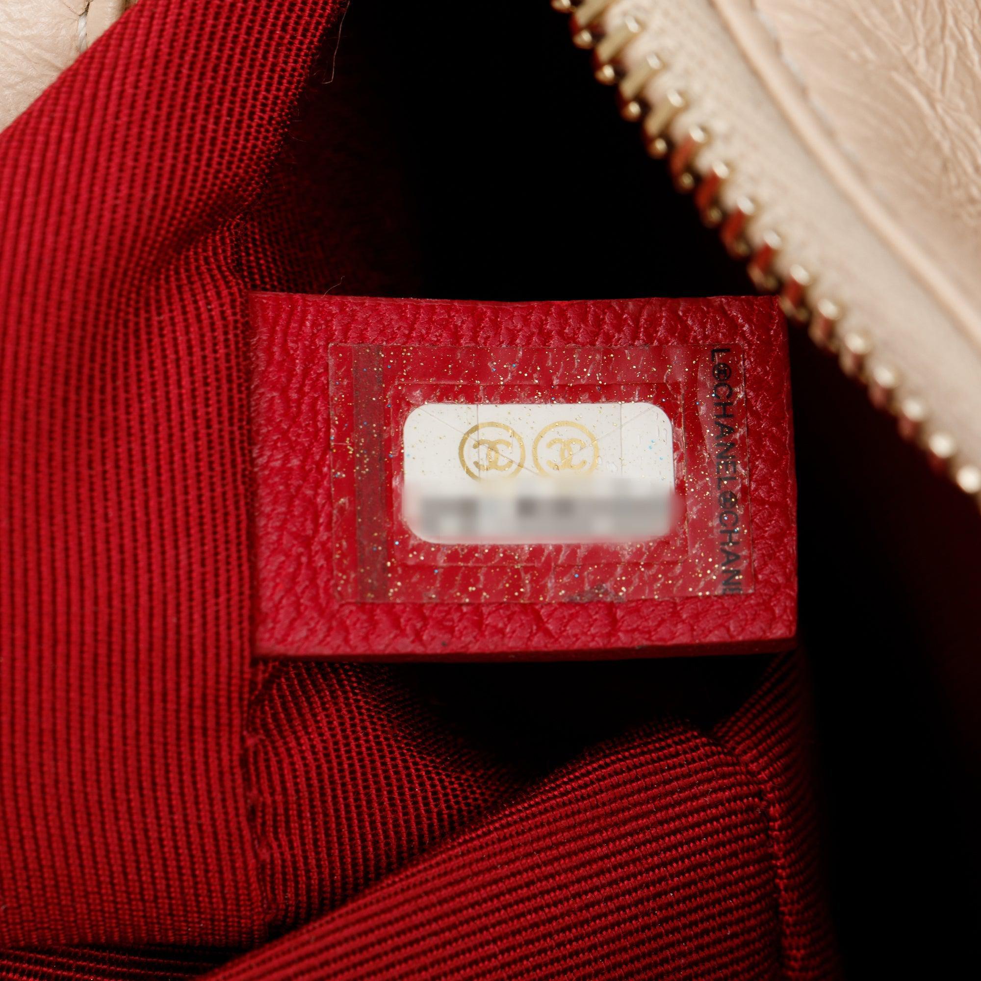 Chanel Black & Beige Aged Calfskin Leather Small Gabrielle Hobo