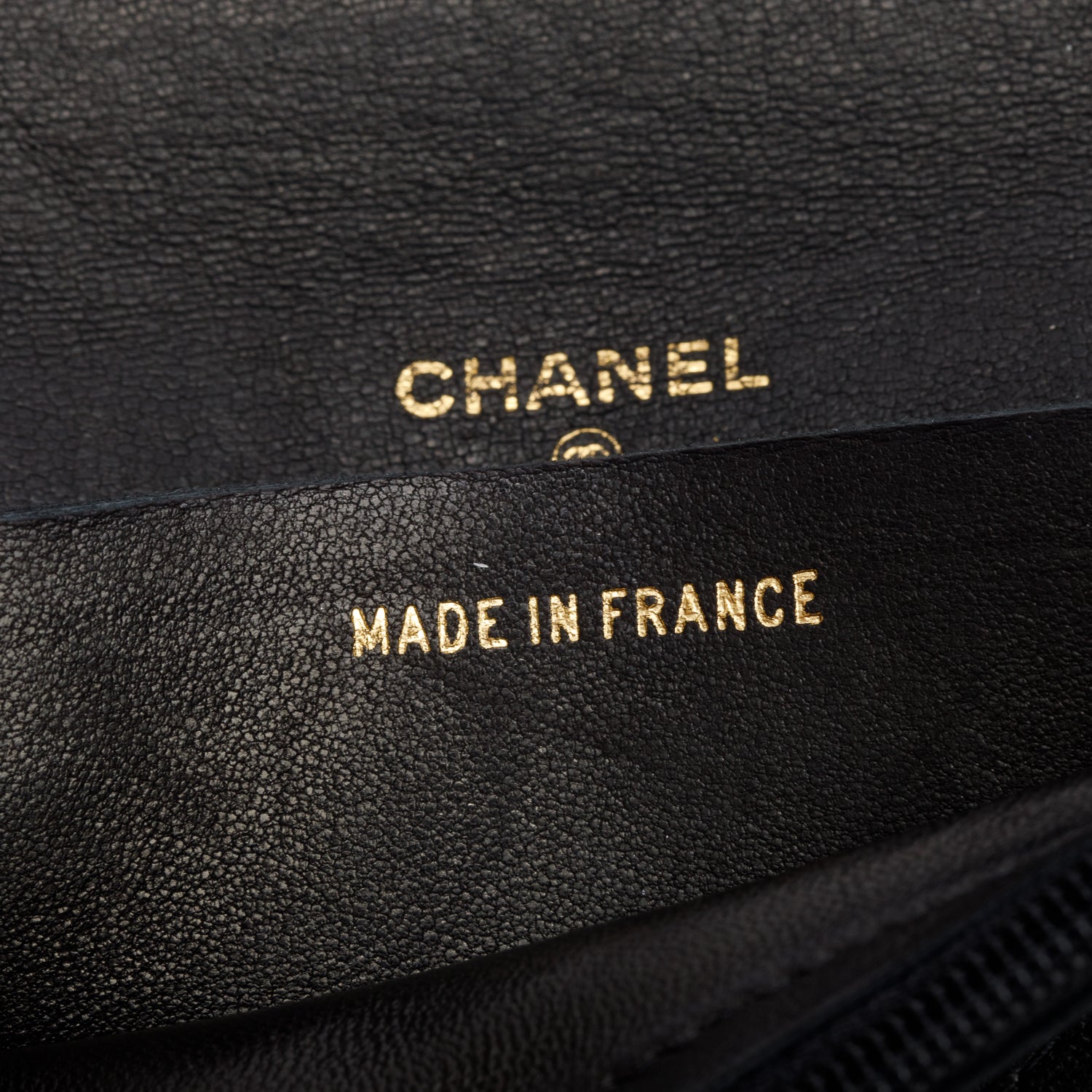 Chanel Black Calfskin Leather CC Logo Chain Bi-Fold Wallet w/ Box