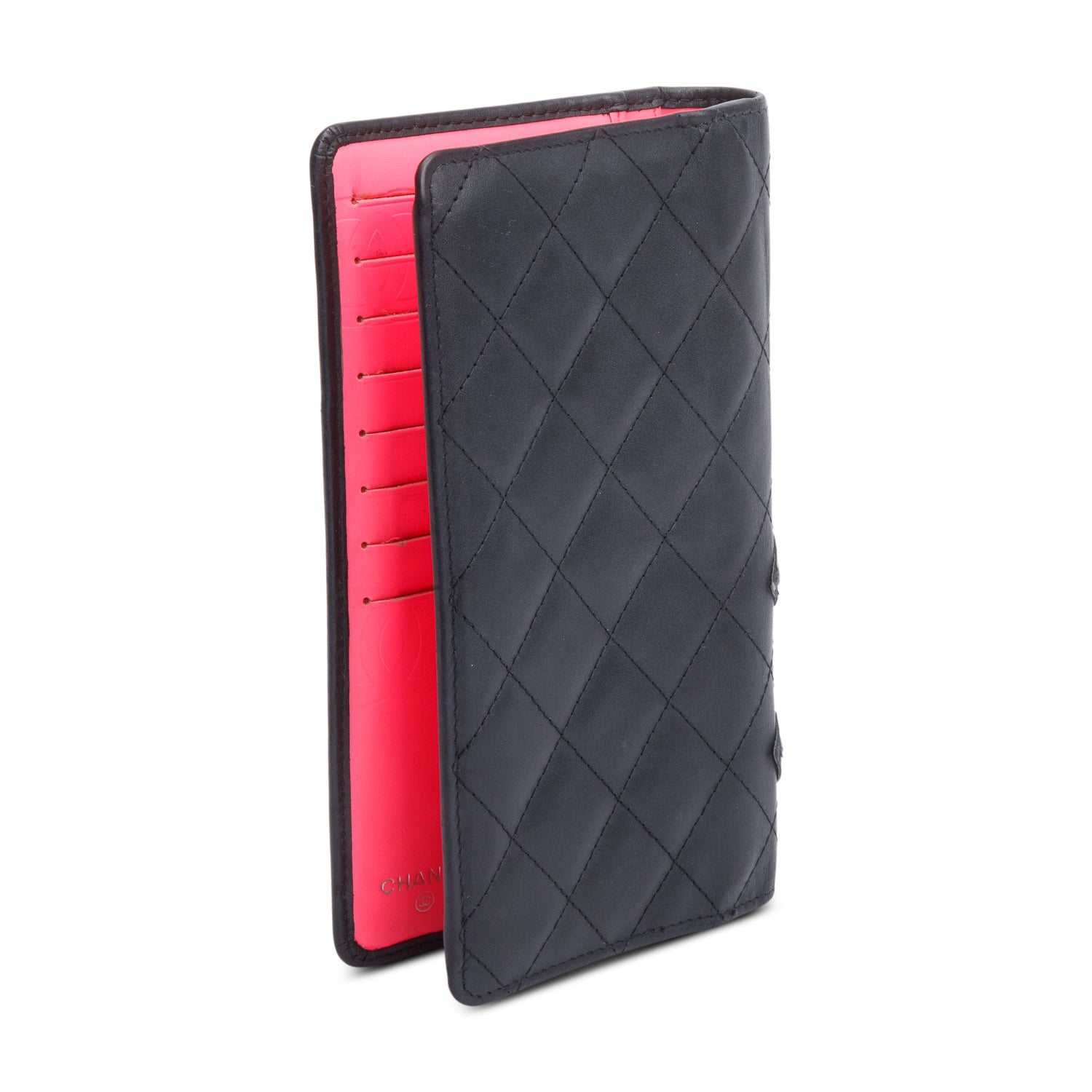 Chanel Black Calfskin Leather Cambon Yen Wallet