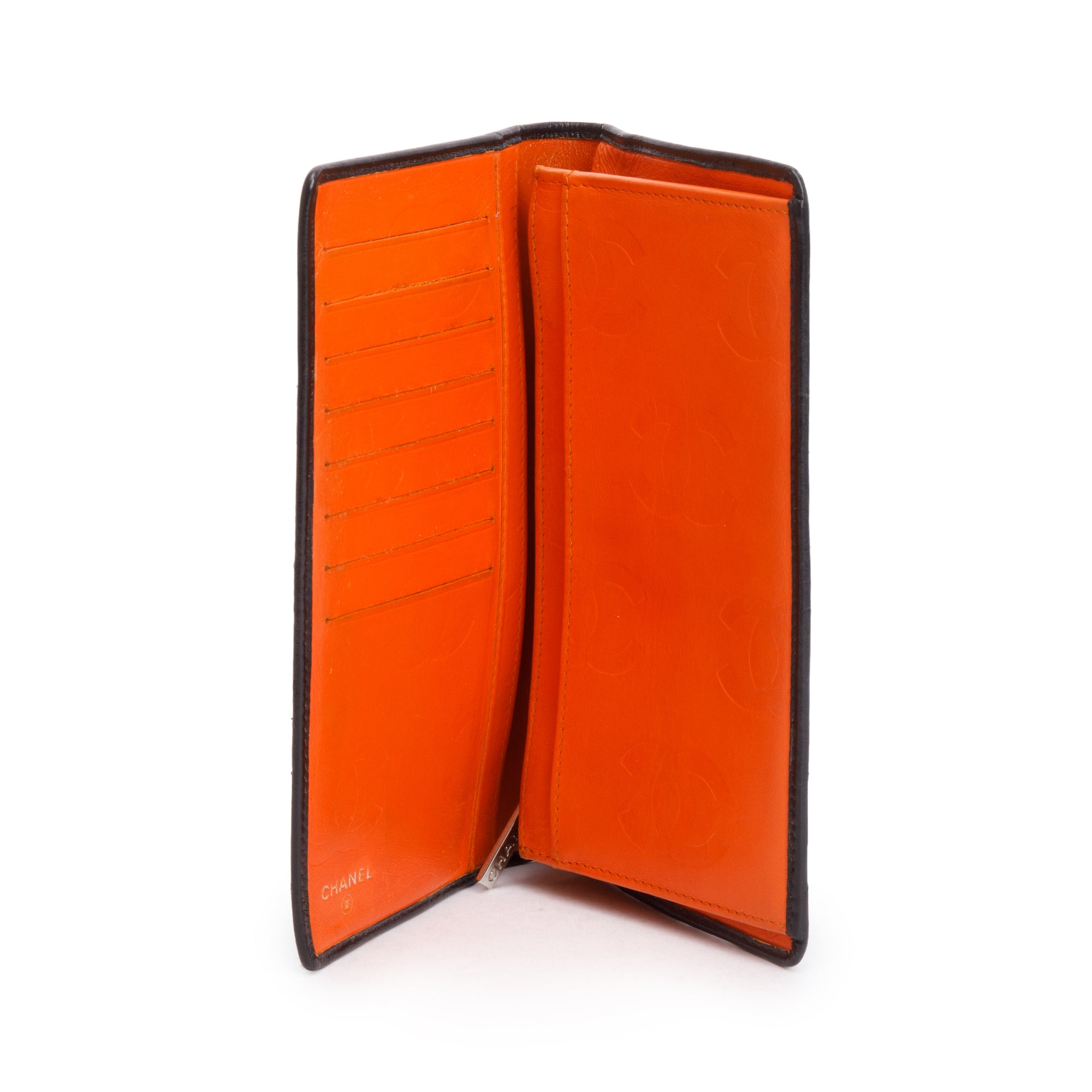 Chanel Black Calfskin Leather Cambon Yen Wallet