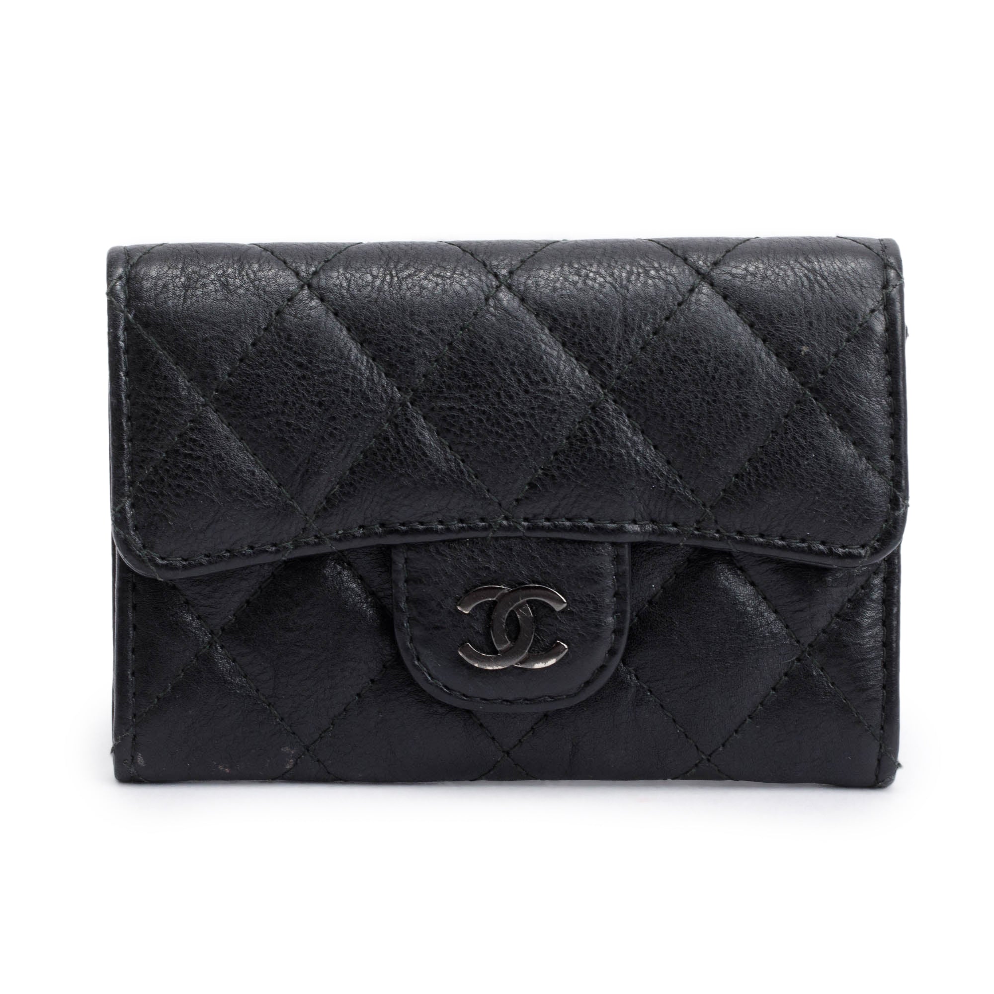 Chanel Black Calfskin Leather Classic Flap Card Holder