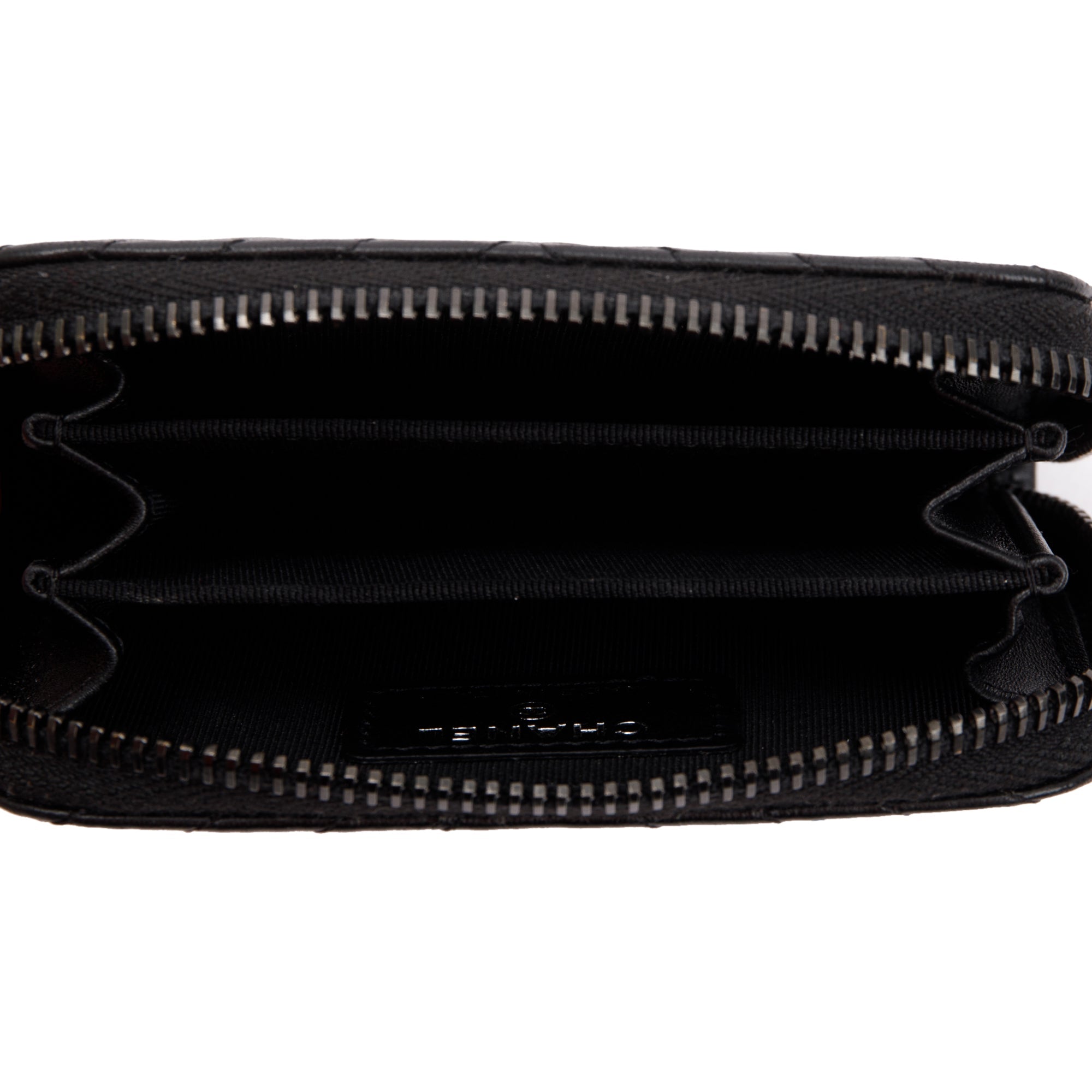 Chanel Black Calfskin Leather Classic Zipped Coin Purse w/ Box & Authenticity Card