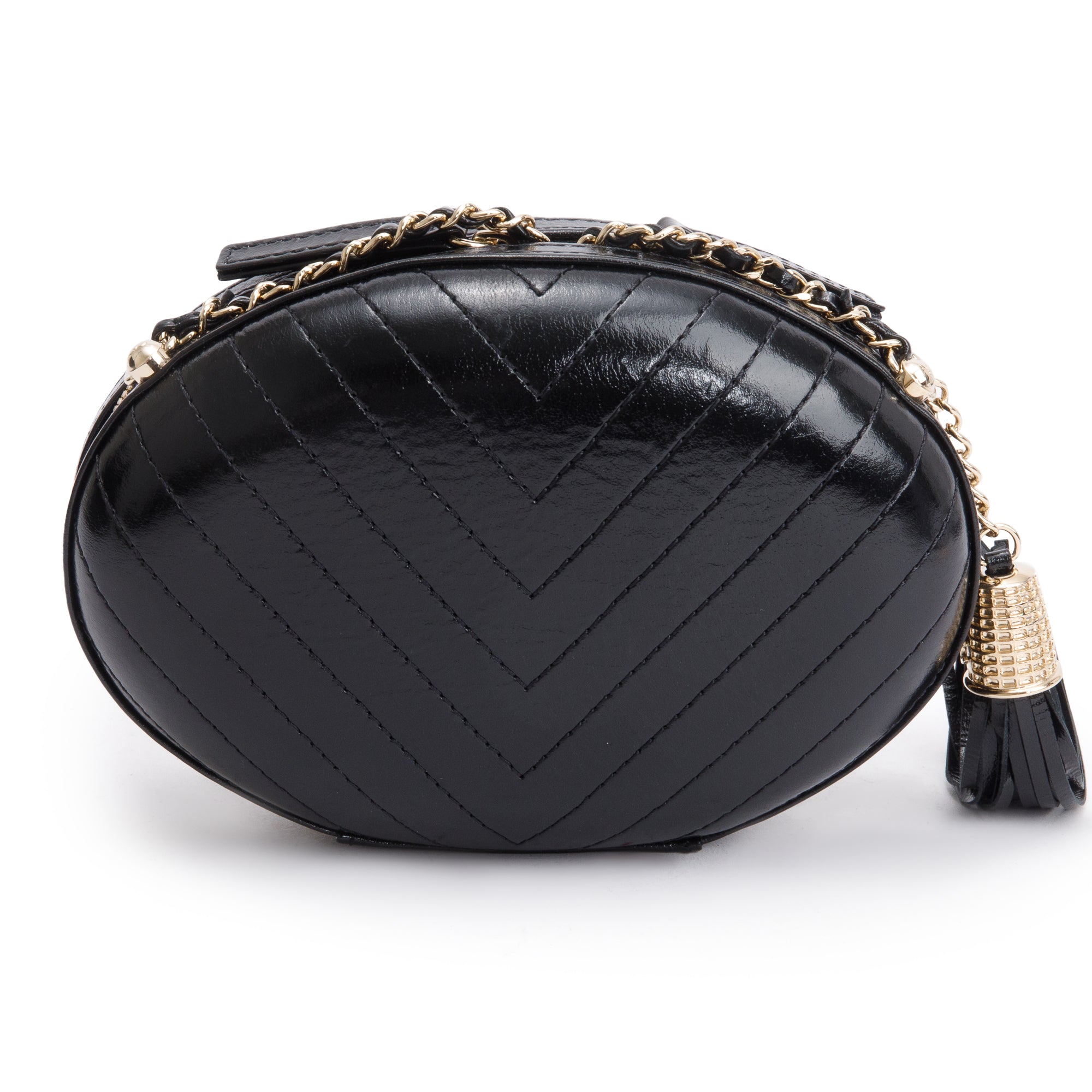 Chanel Black Calfskin Leather La Pausa Tassel Clutch Crossbody Bag w/ Authenticity Card