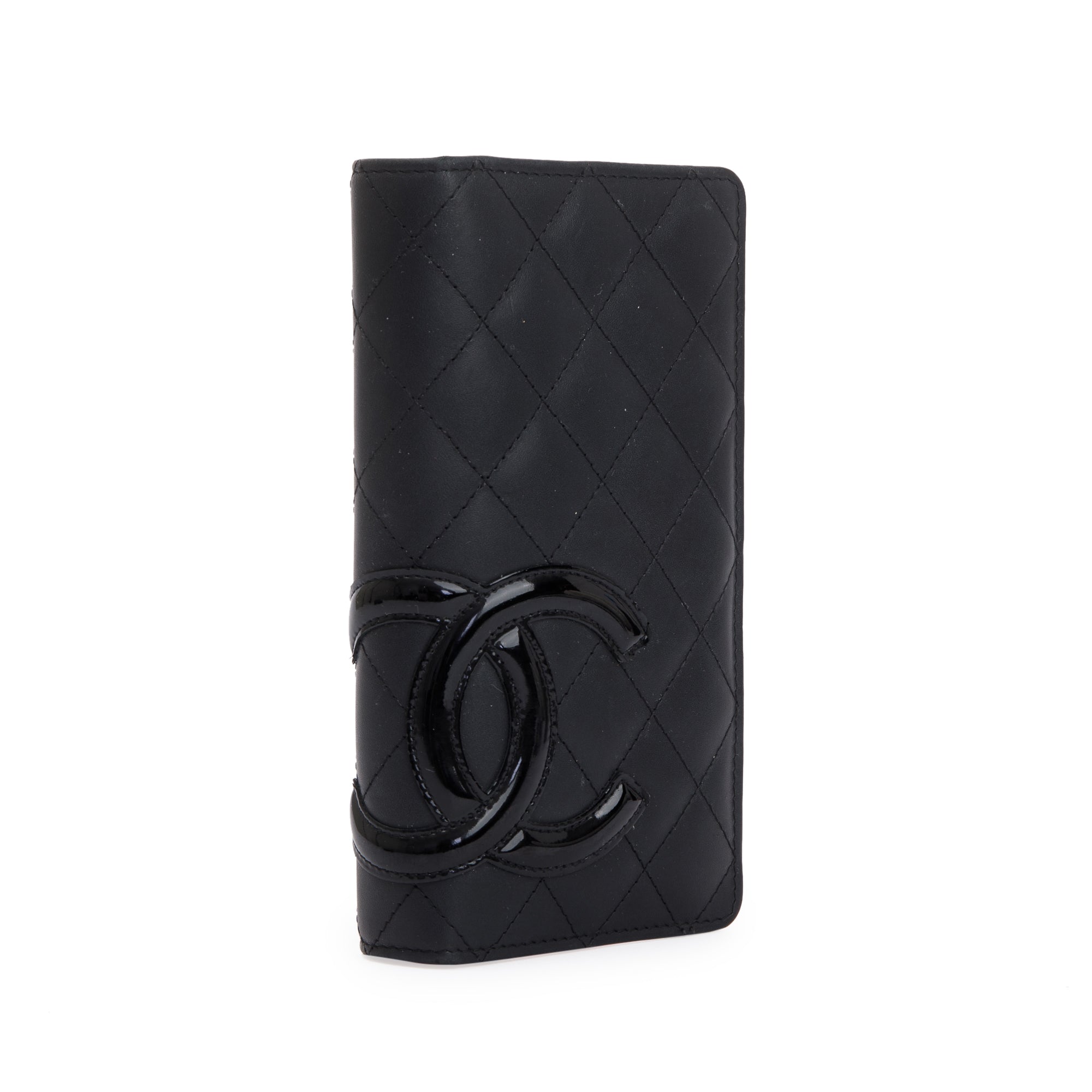 Chanel Black Calfskin Leather Ligne Cambon Yen Wallet