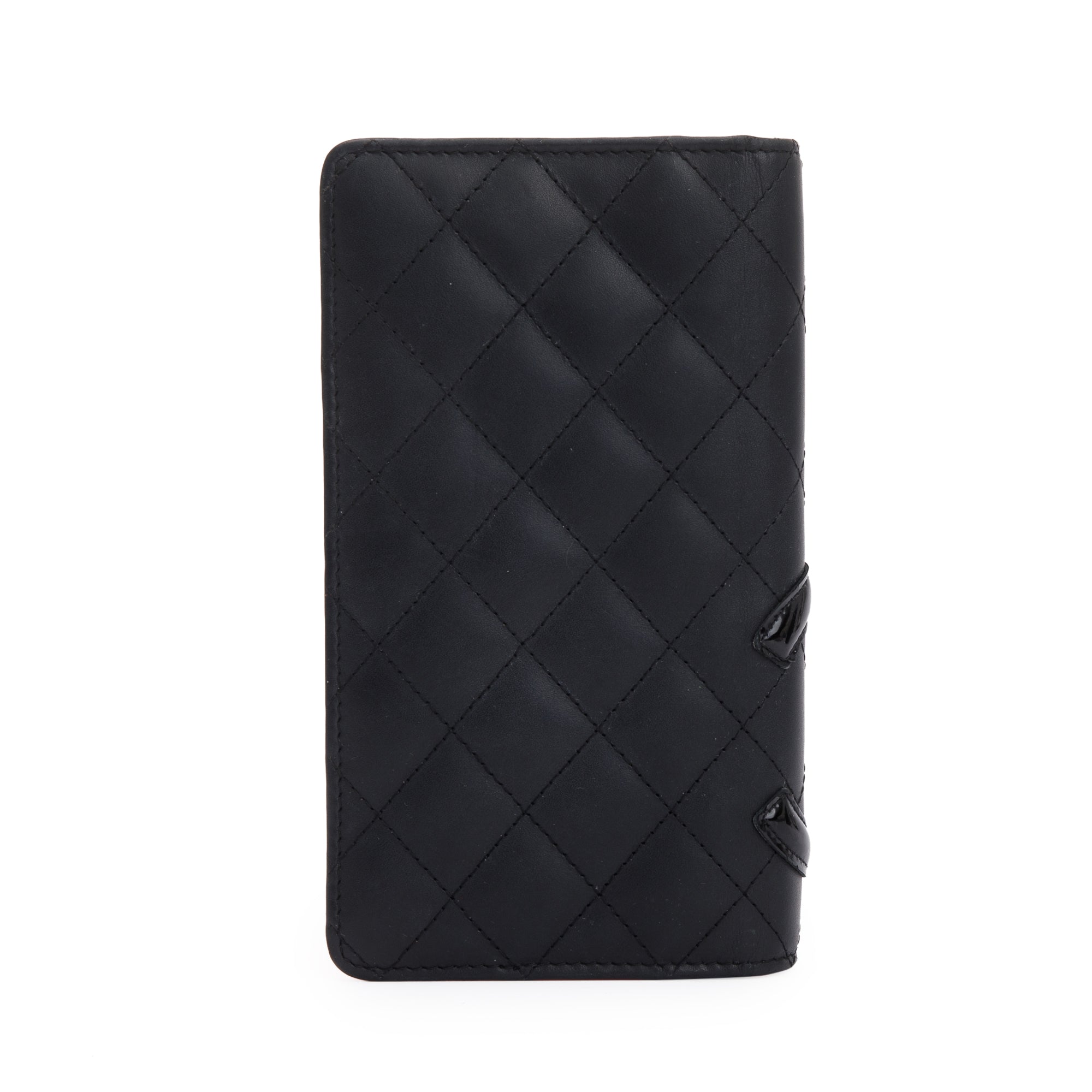 Chanel Black Calfskin Leather Ligne Cambon Yen Wallet