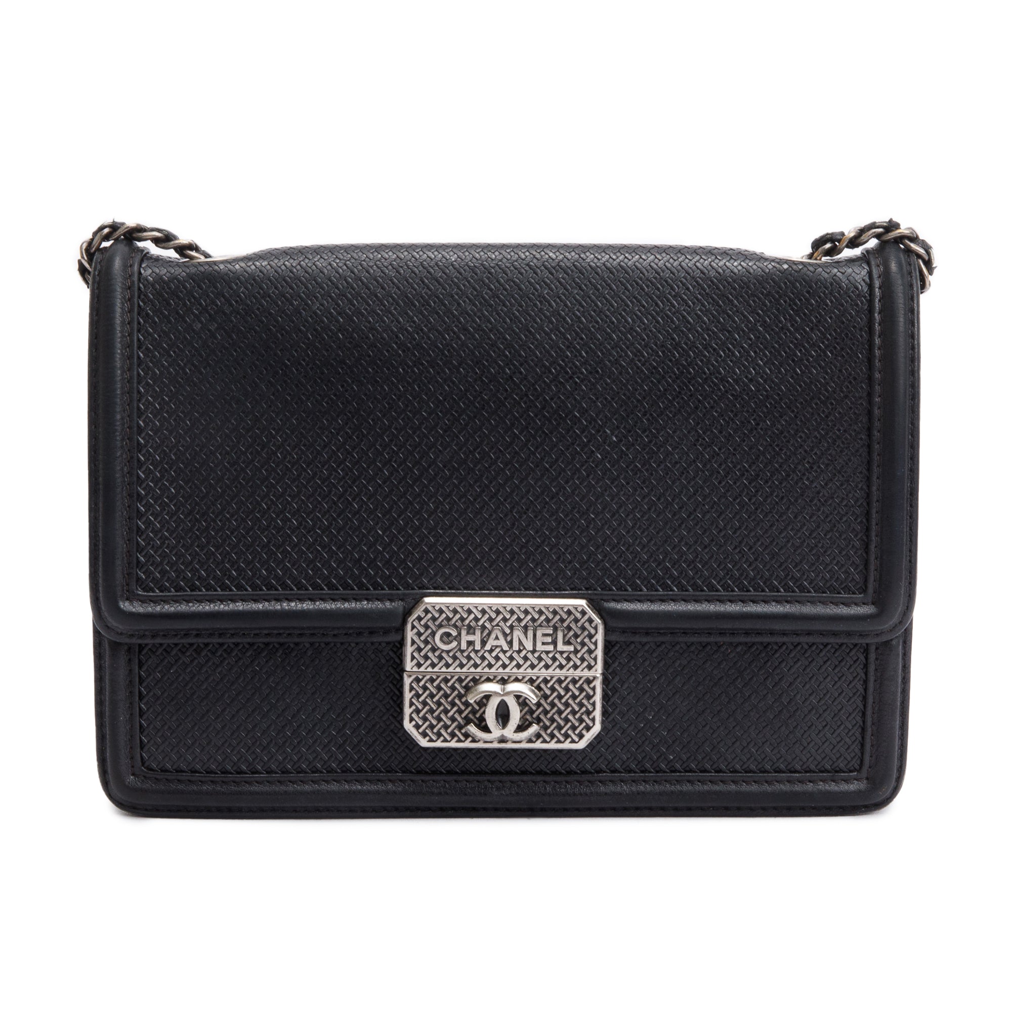 Chanel Black Calfskin Leather Micro Retro Flap Bag w/ Authenticity Card