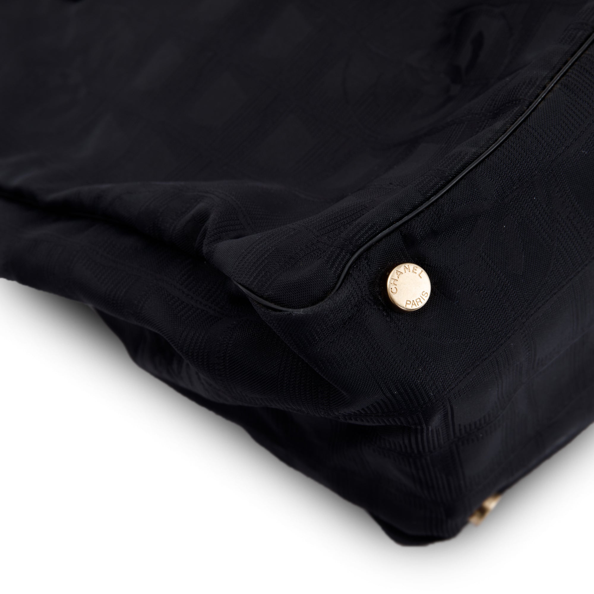 Chanel Black Canvas Travel Ligne Tote
