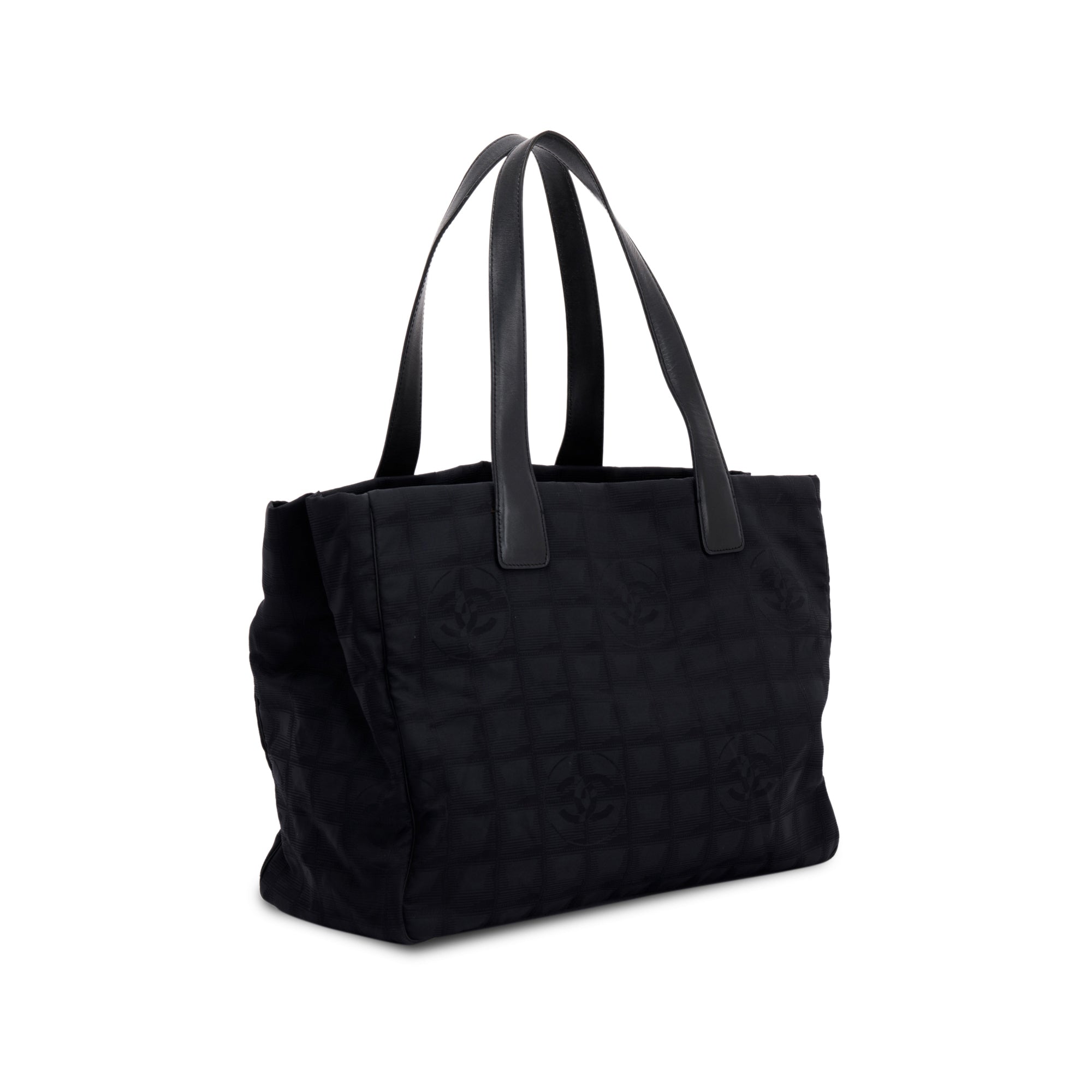 Chanel Black Canvas Travel Ligne Tote