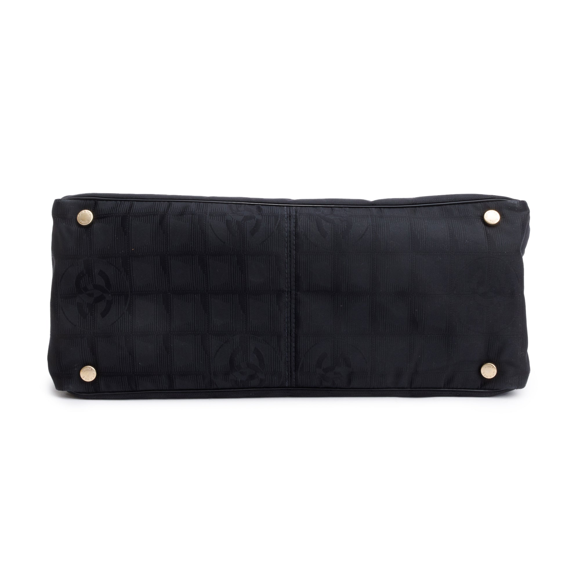 Chanel Black Canvas Travel Ligne Tote