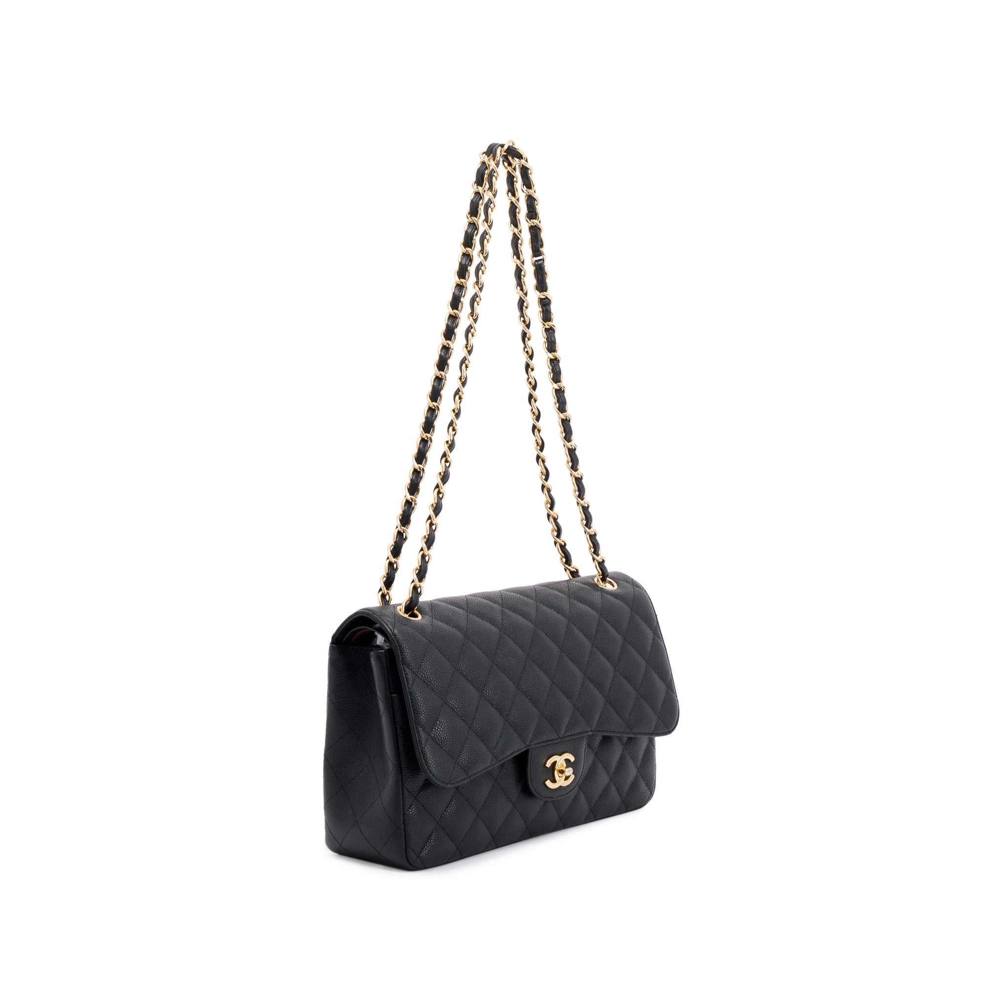 Chanel Black Caviar Classic Jumbo Double Flap Bag