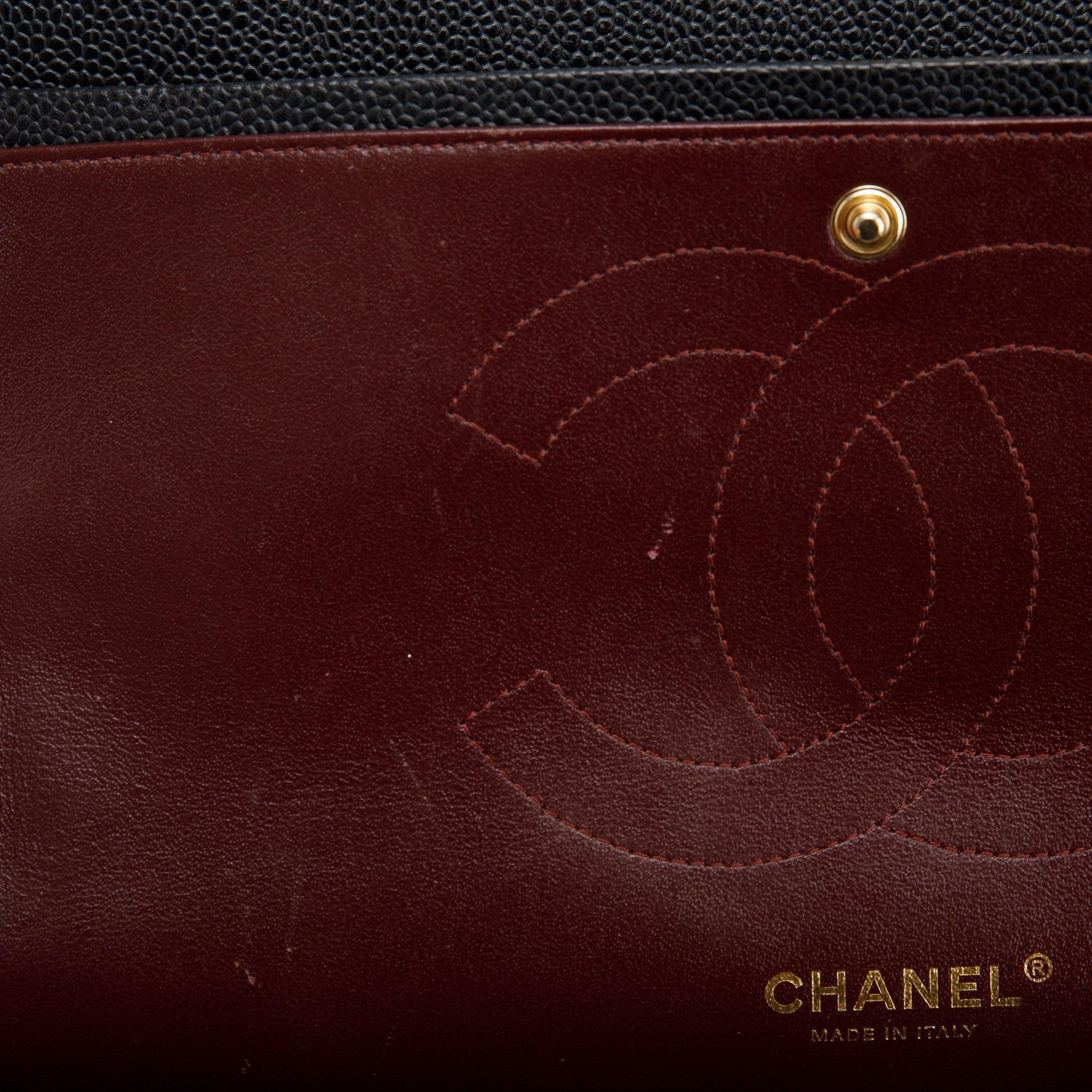 Chanel Black Caviar Classic Jumbo Double Flap Bag