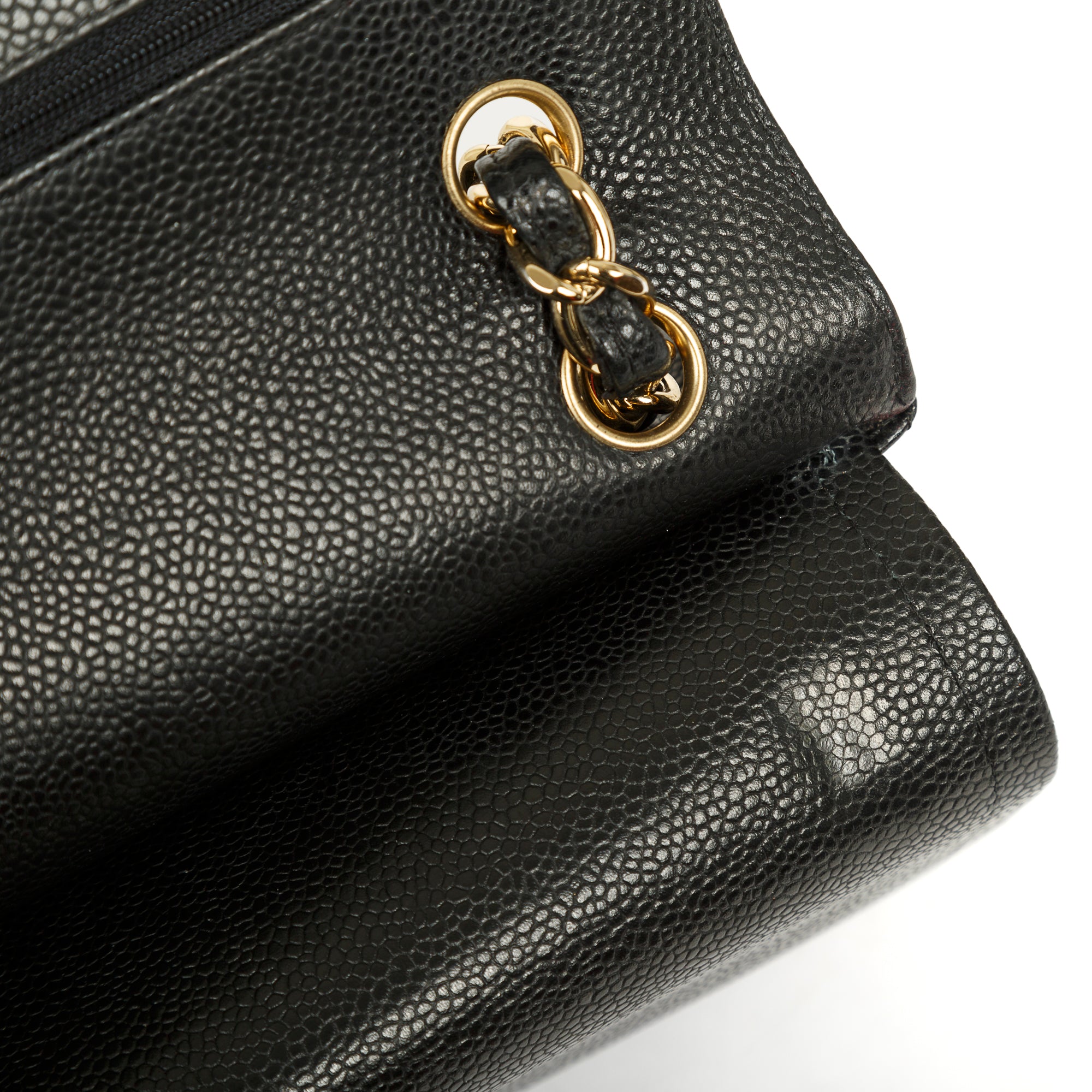 Chanel Black Caviar Classic Jumbo Double Flap Bag w/ Box & Authenticity Card