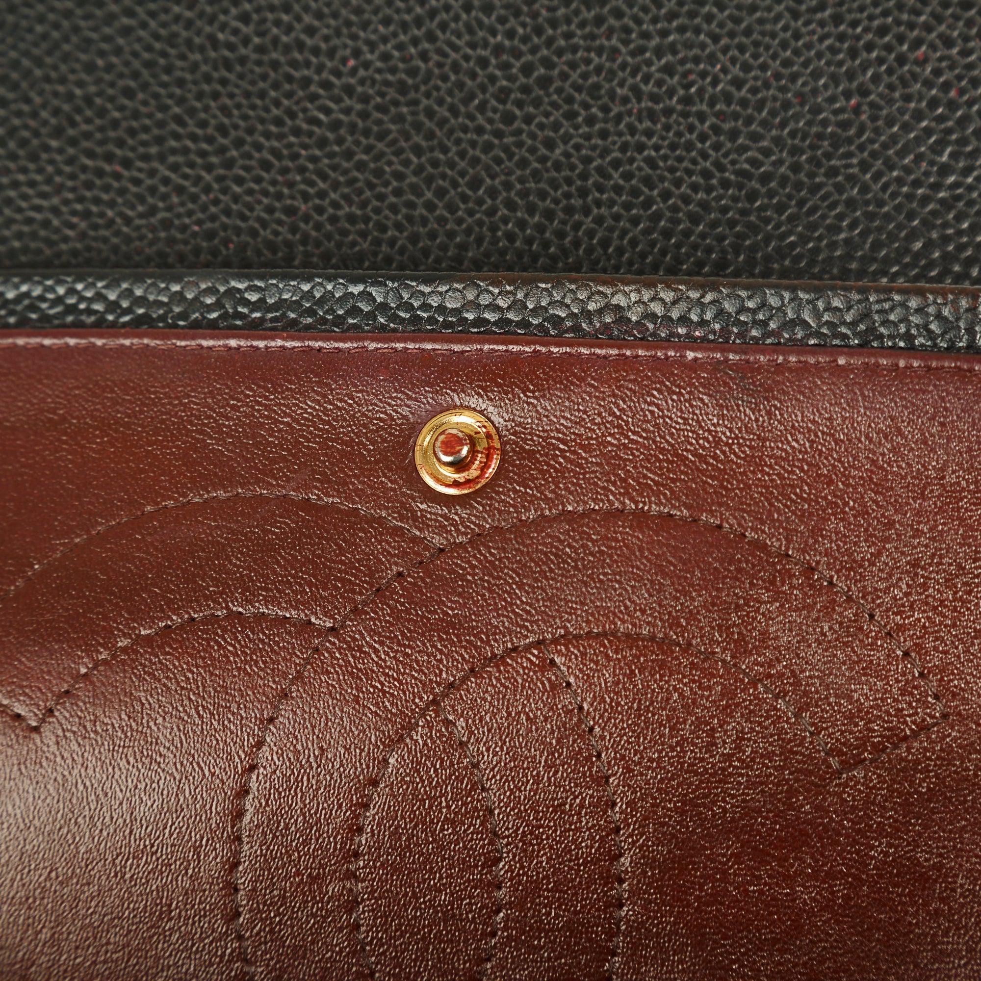 Chanel Black Caviar Classic Jumbo Double Flap Bag w/ Box & Authenticity Card