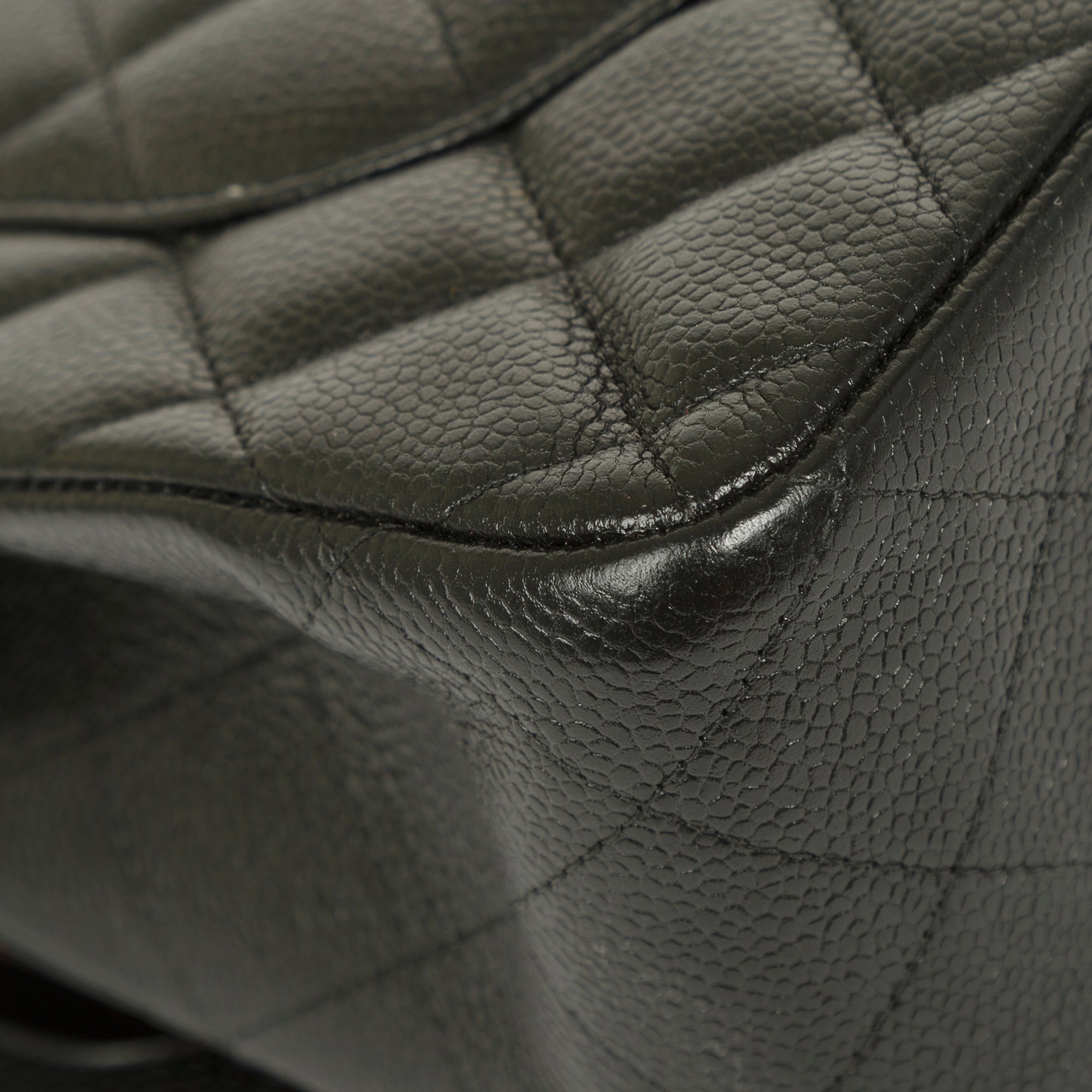 Chanel Black Caviar Classic Jumbo Double Flap Bag w/ Box & Authenticity Card