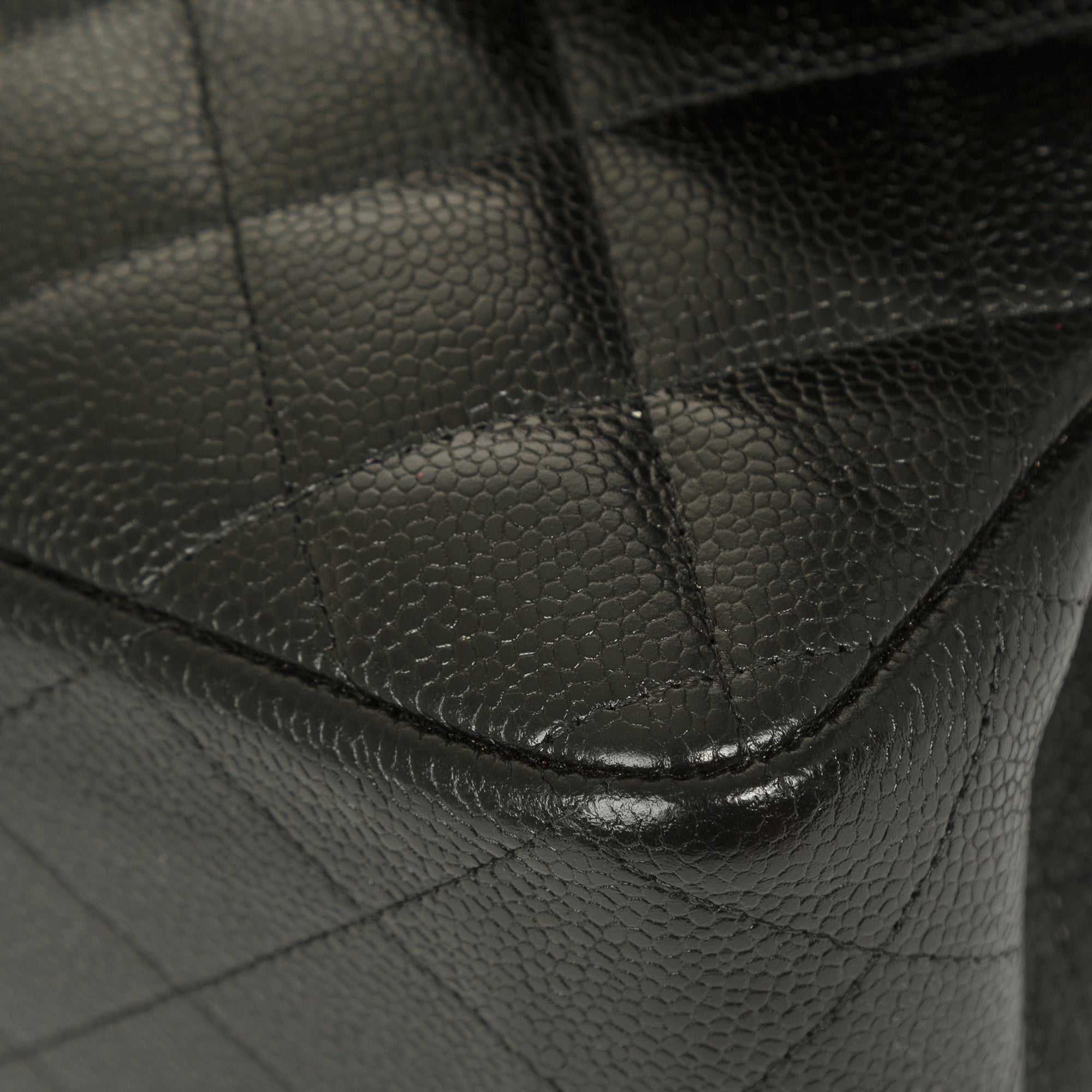 Chanel Black Caviar Classic Jumbo Double Flap Bag w/ Box & Authenticity Card