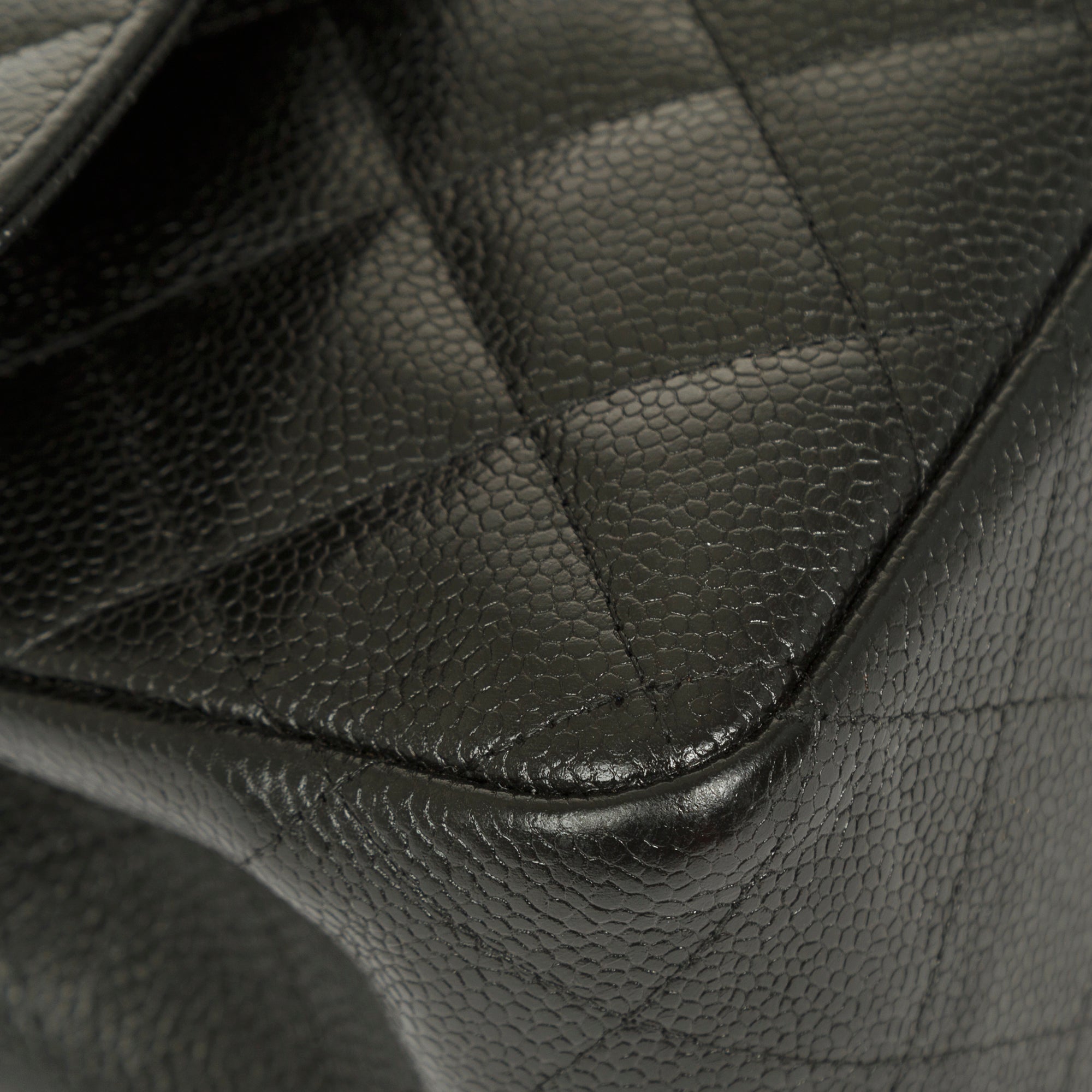 Chanel Black Caviar Classic Jumbo Double Flap Bag w/ Box & Authenticity Card