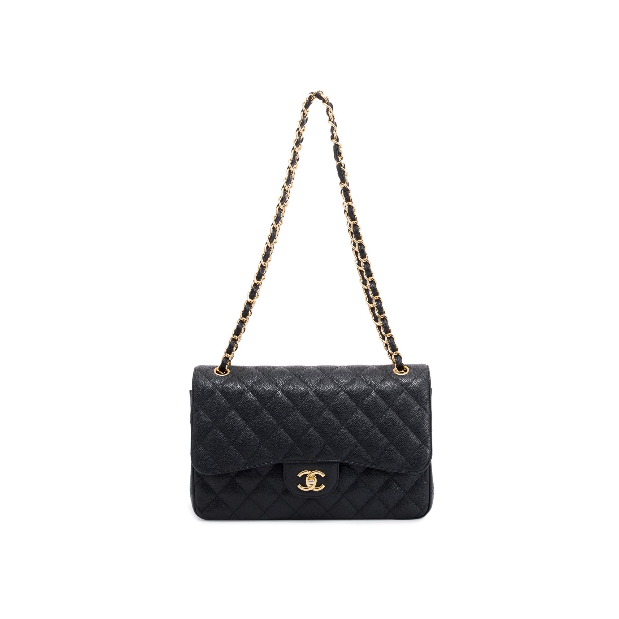 Chanel Black Caviar Classic Jumbo Double Flap Bag