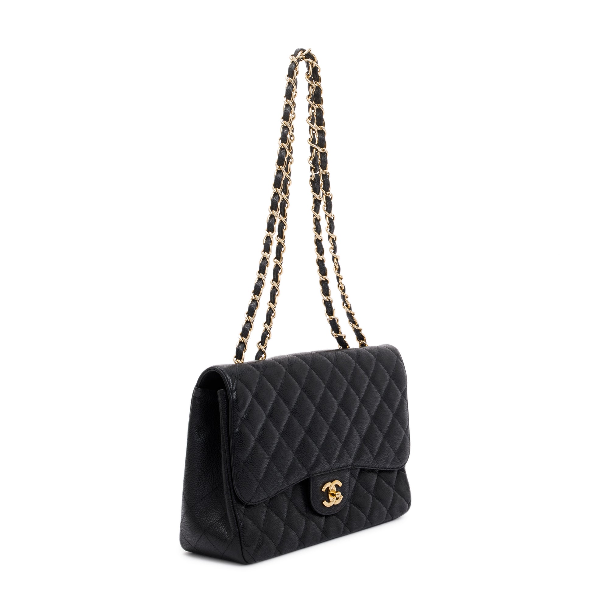 Chanel Black Caviar Classic Jumbo Single Flap Bag