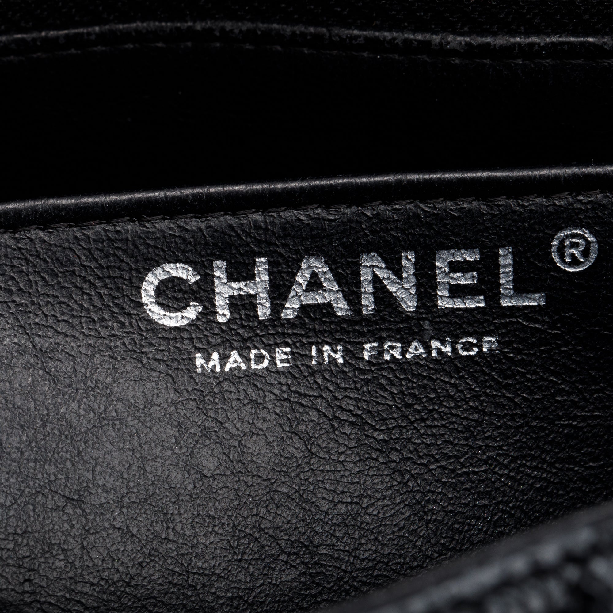 Chanel Black Caviar Classic Jumbo Single Flap Bag w/ Authenticity Card