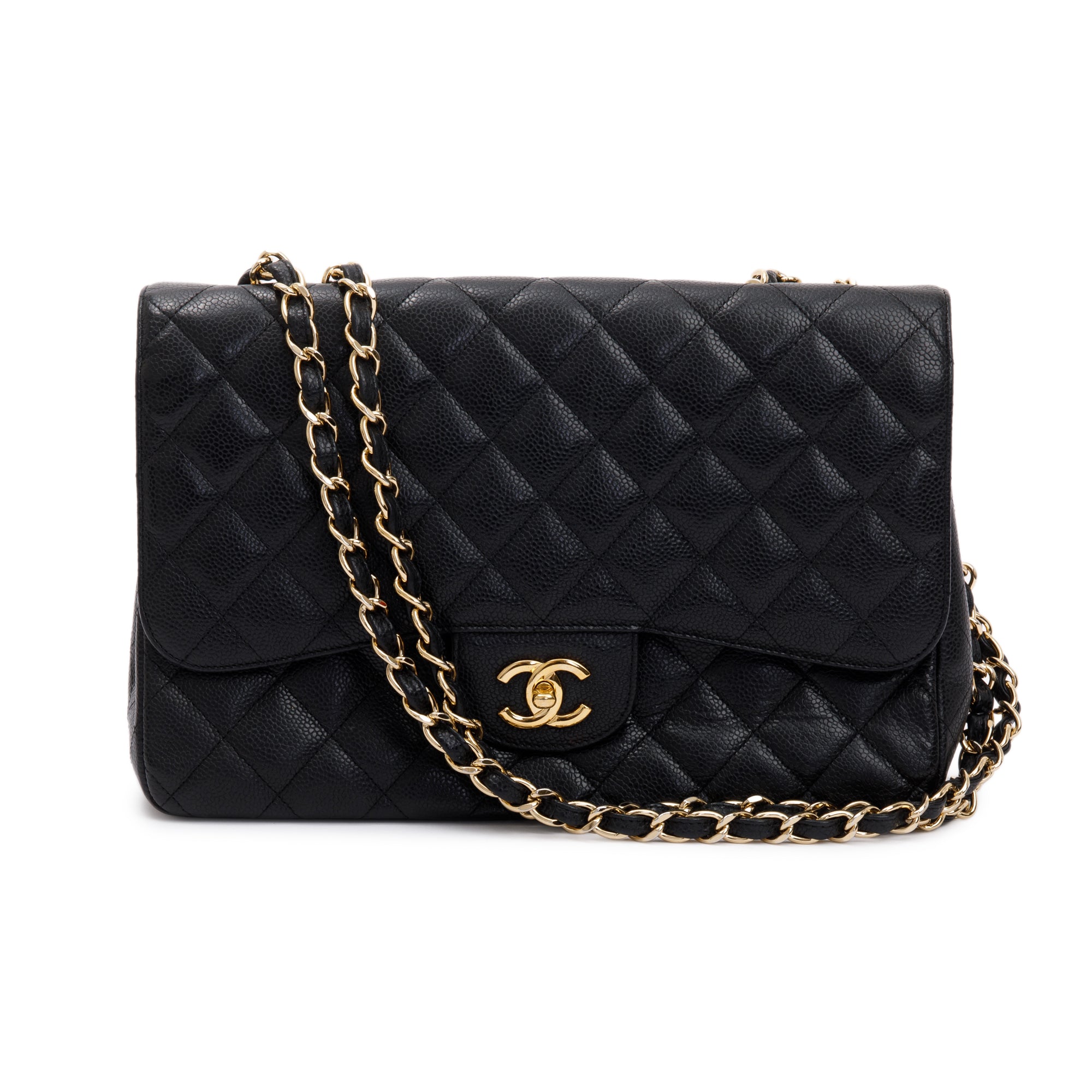 Chanel Black Caviar Classic Jumbo Single Flap Bag