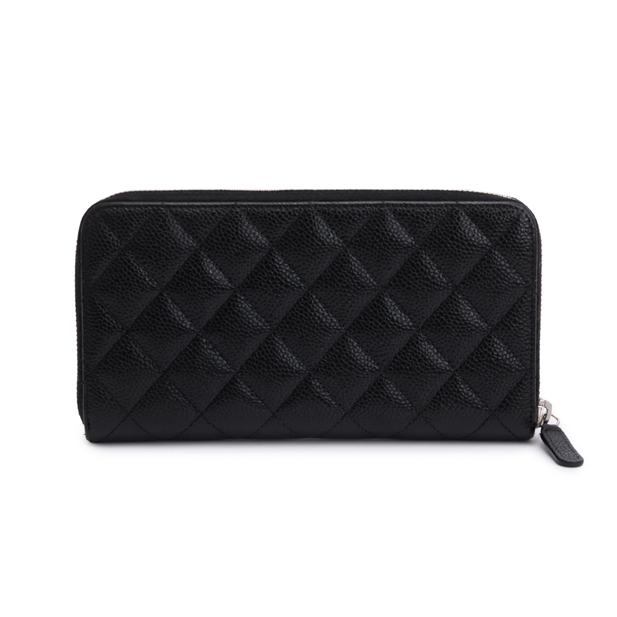 Chanel Black Caviar Classic Large Gusset Zip Around Wallet w/ Box, Receipt & Authenticity Card