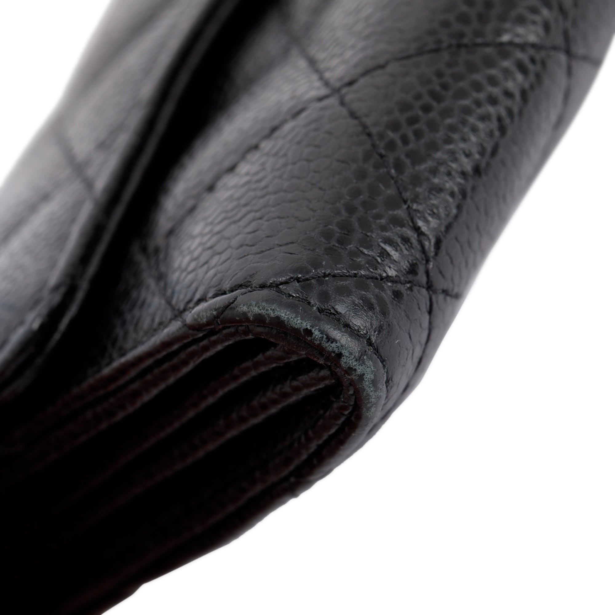 Chanel Black Caviar Classic Long Flap Wallet
