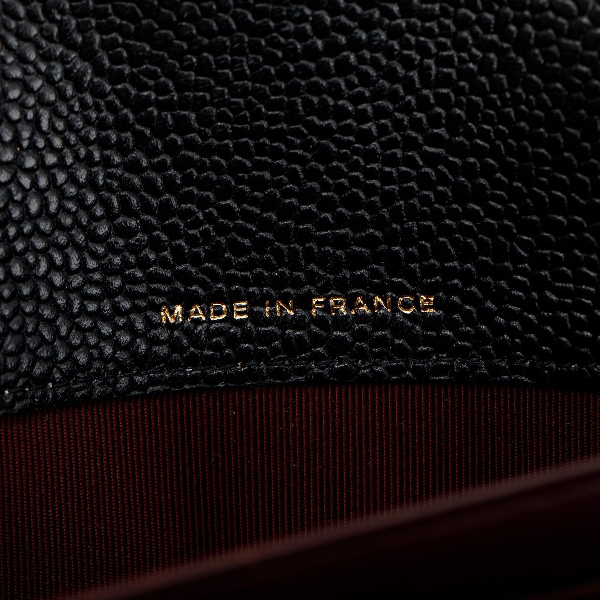 Chanel Black Caviar Classic Long Flap Wallet w/ Box, Authenticity Card & Receipt