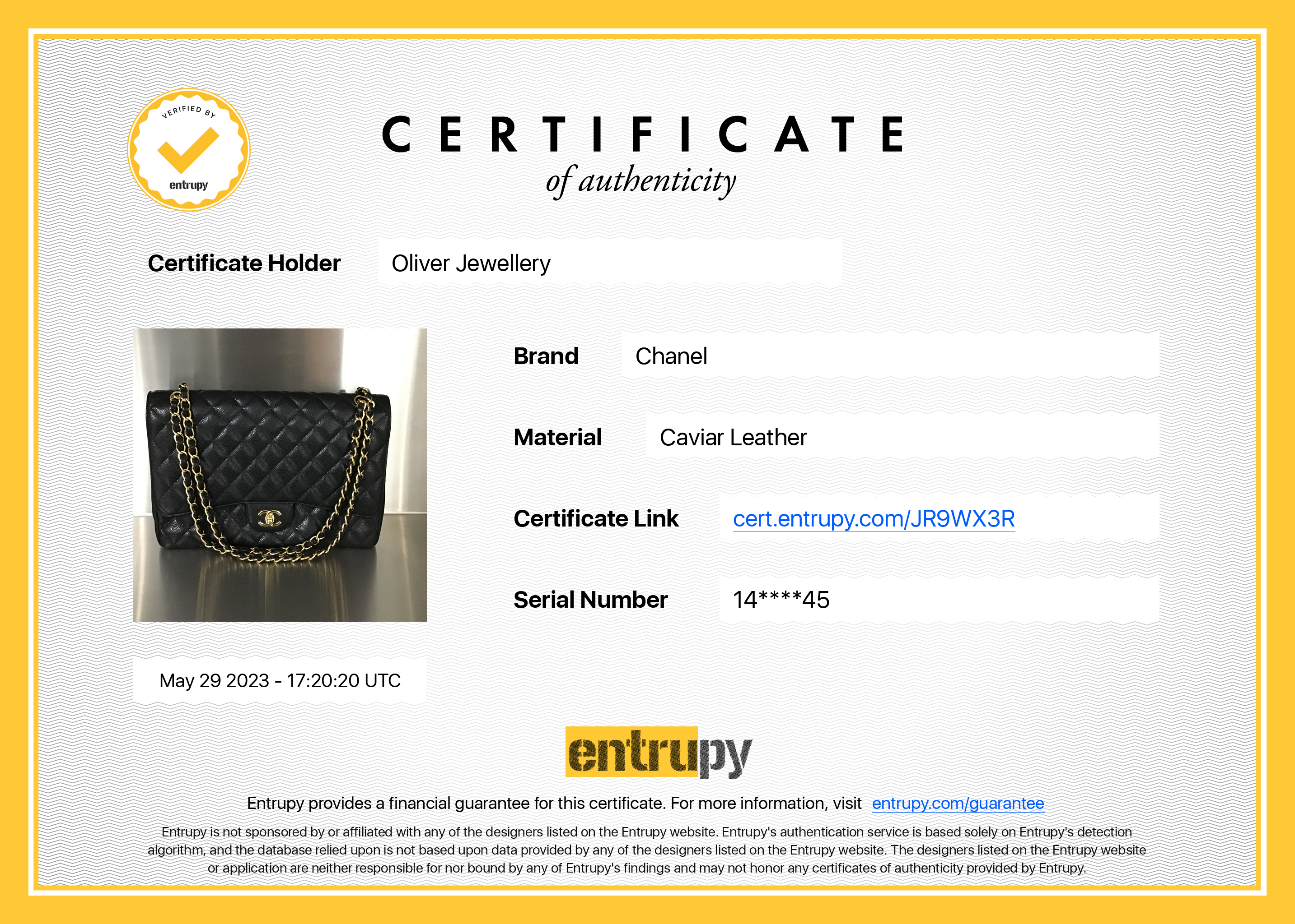 Chanel Black Caviar Classic Maxi Single Flap Bag