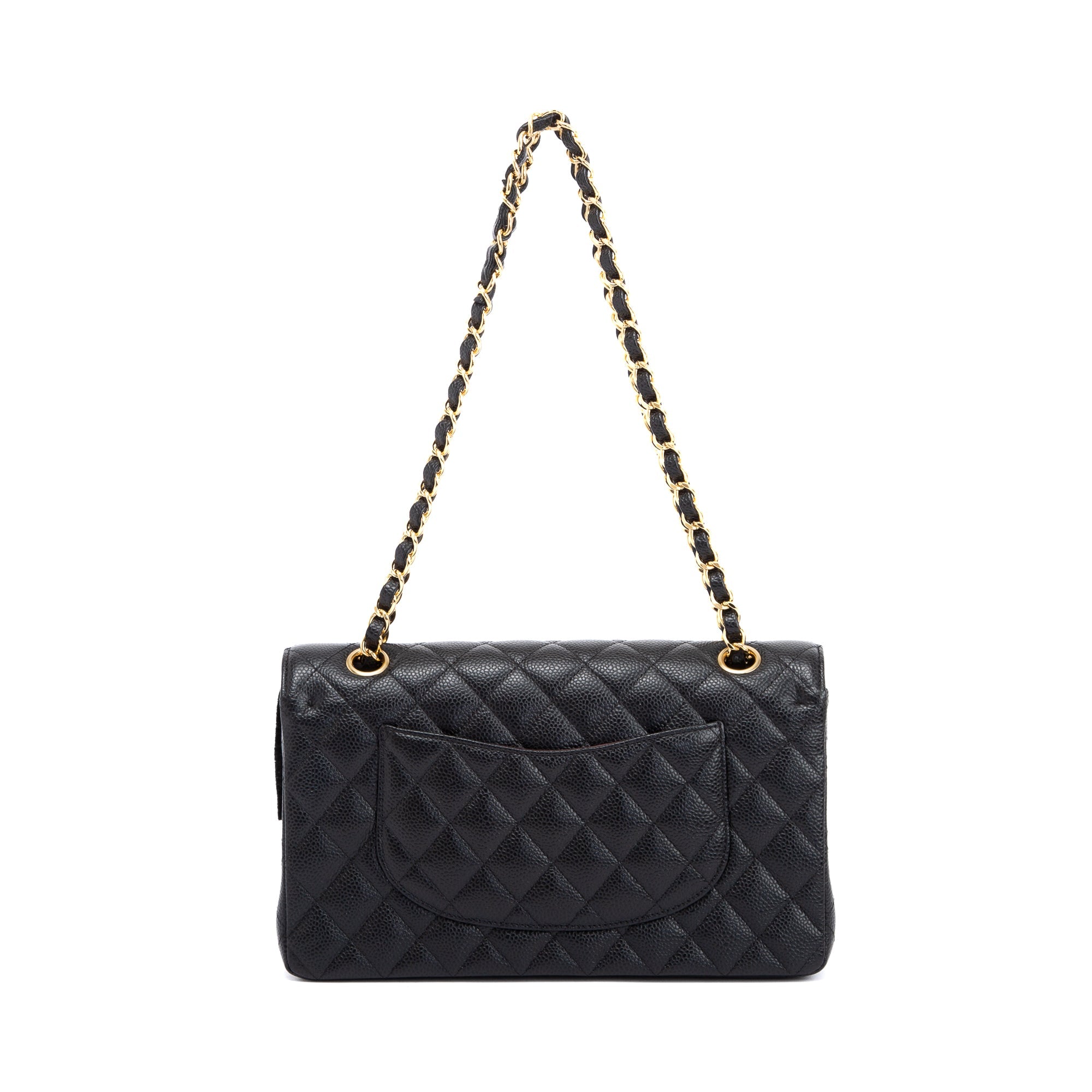 Chanel Black Caviar Classic Medium Double Flap Bag w/ Box