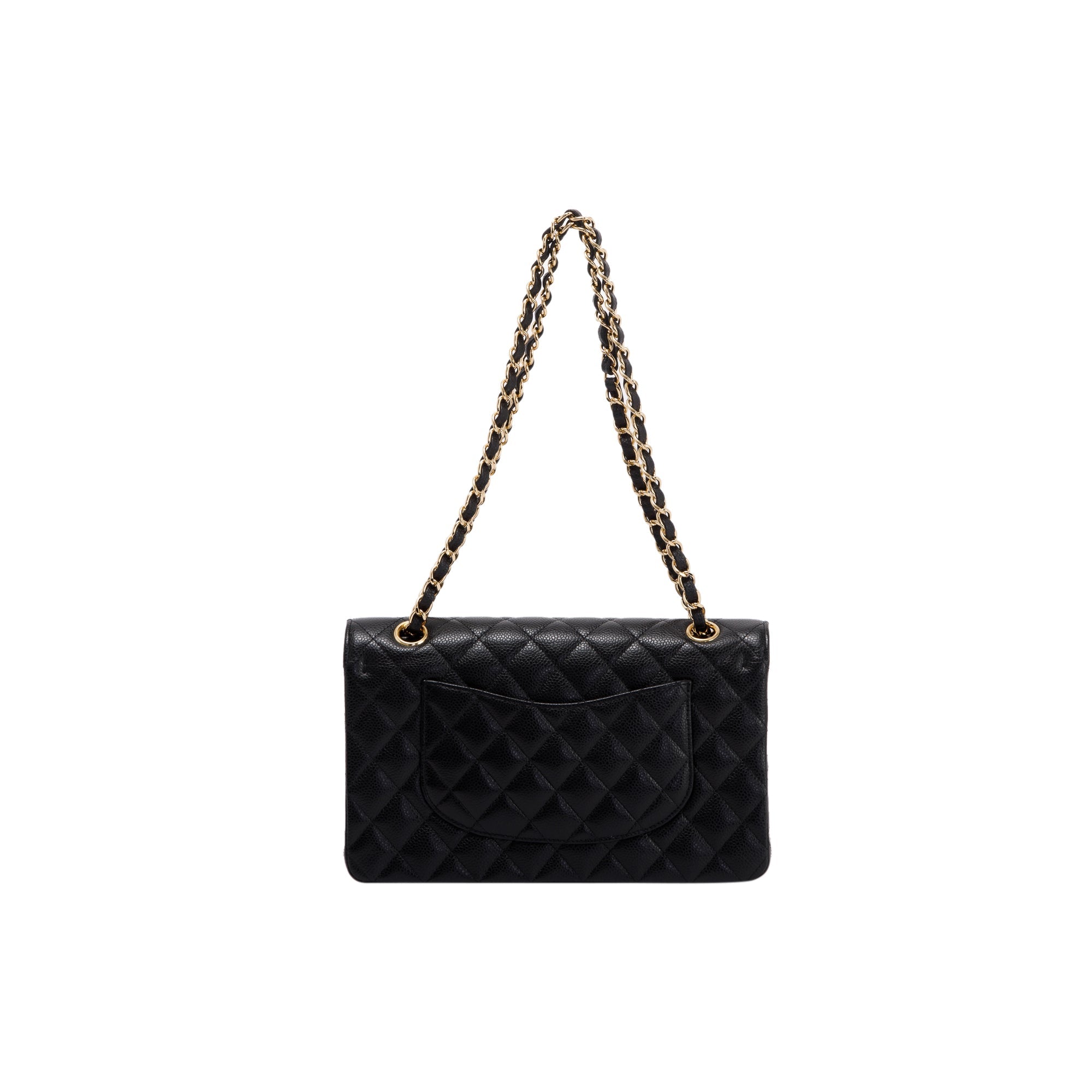 Chanel Black Caviar Classic Medium Double Flap Bag w/ Box