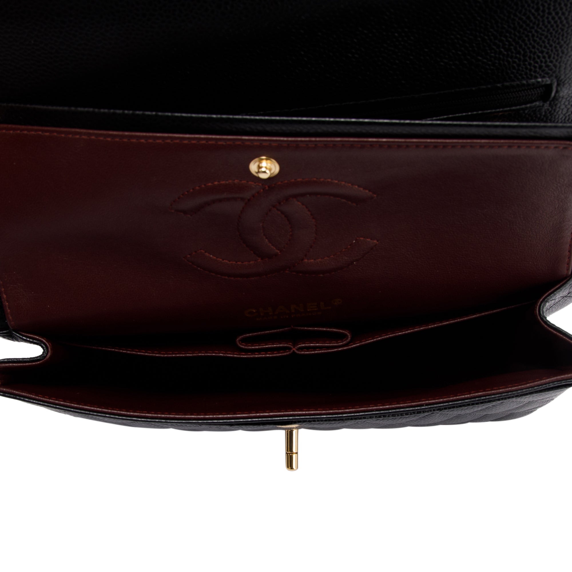 Chanel Black Caviar Classic Medium Double Flap Bag w/ Box