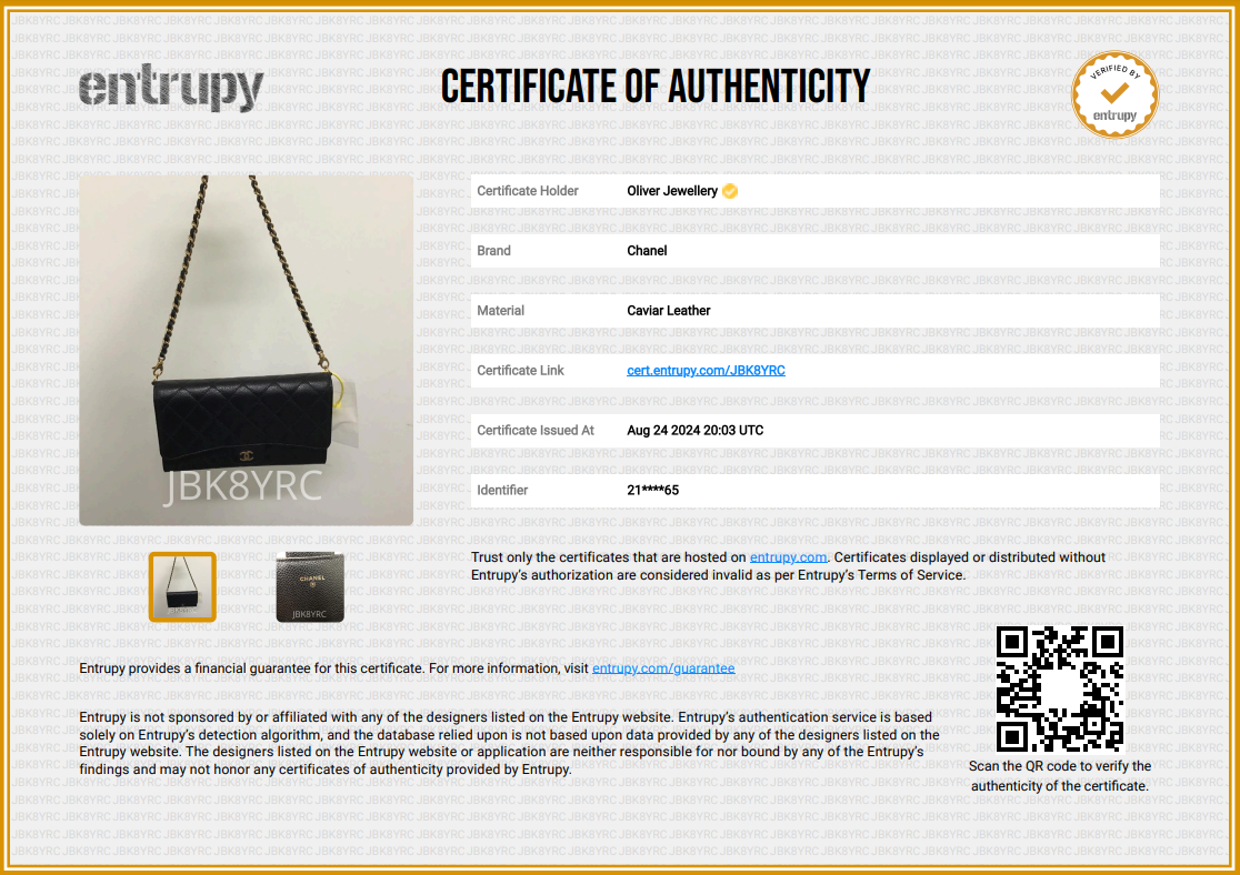 Chanel Black Caviar Detachable Chain Clutch Bag w/ Box