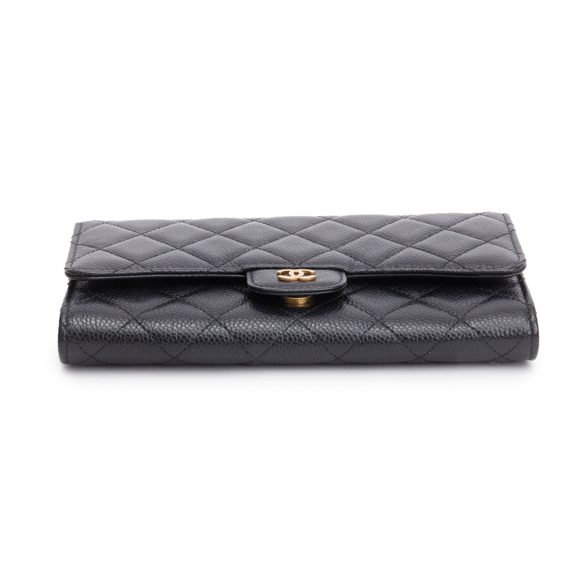 Chanel Black Caviar Detachable Chain Clutch Bag w/ Box