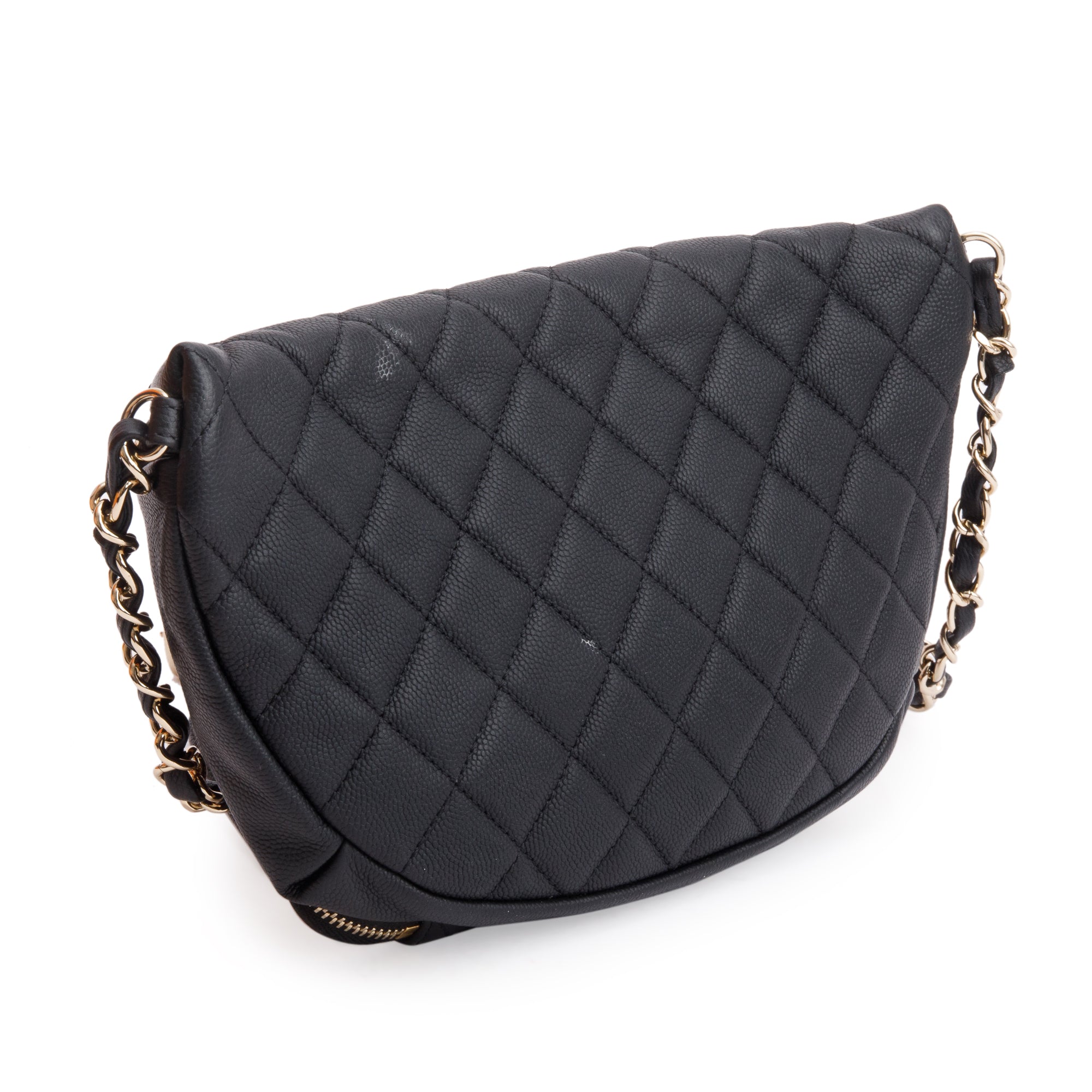 Chanel Black Caviar Leather Affinity Waist Bag w/ Authenticity Card