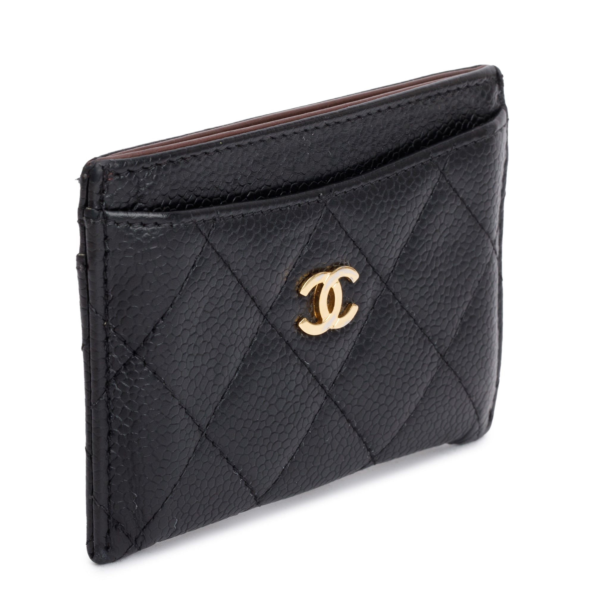 Chanel Black Caviar Leather Classic Card Holder w/ Authenticity Card