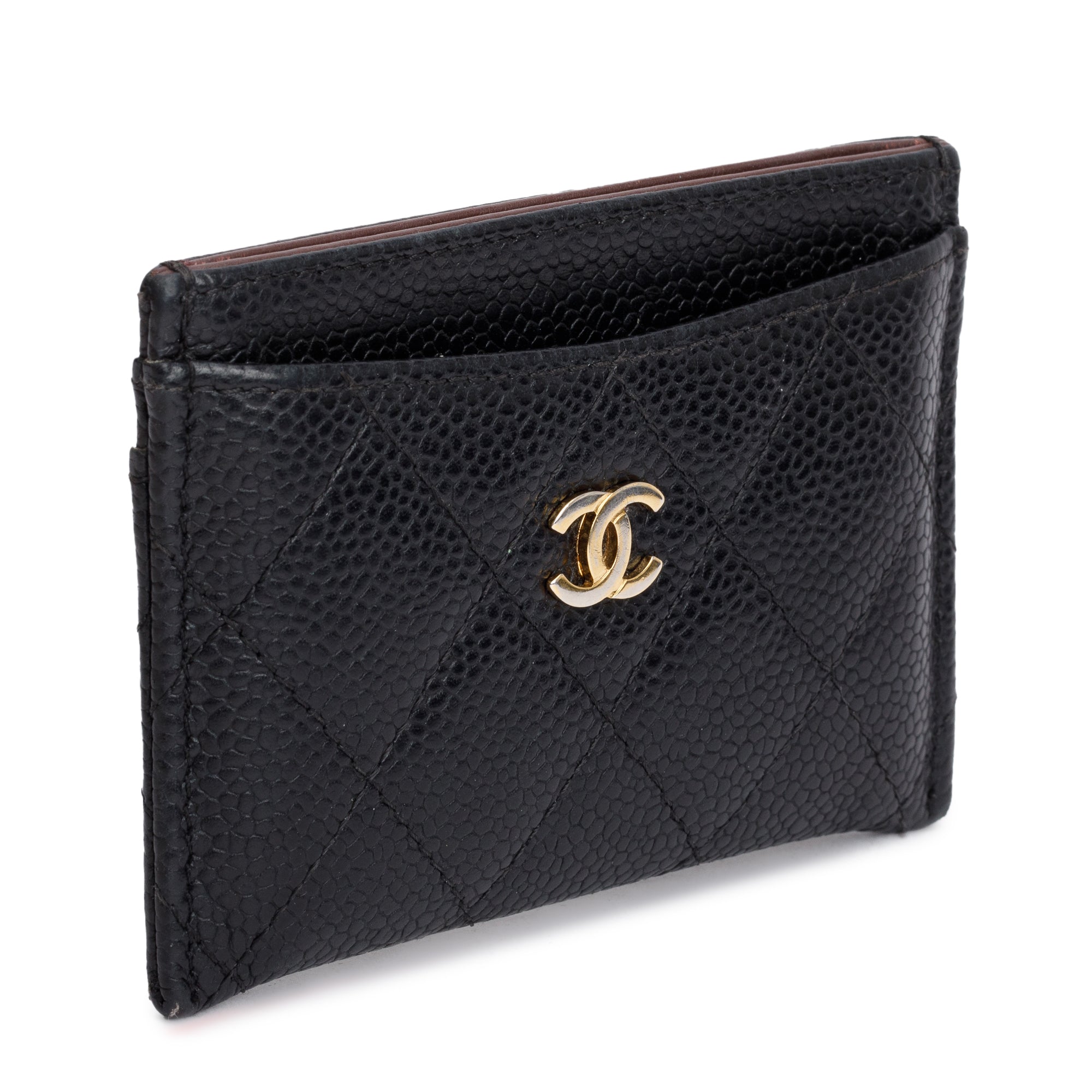 Chanel Black Caviar Leather Classic Card Holder w/ Box