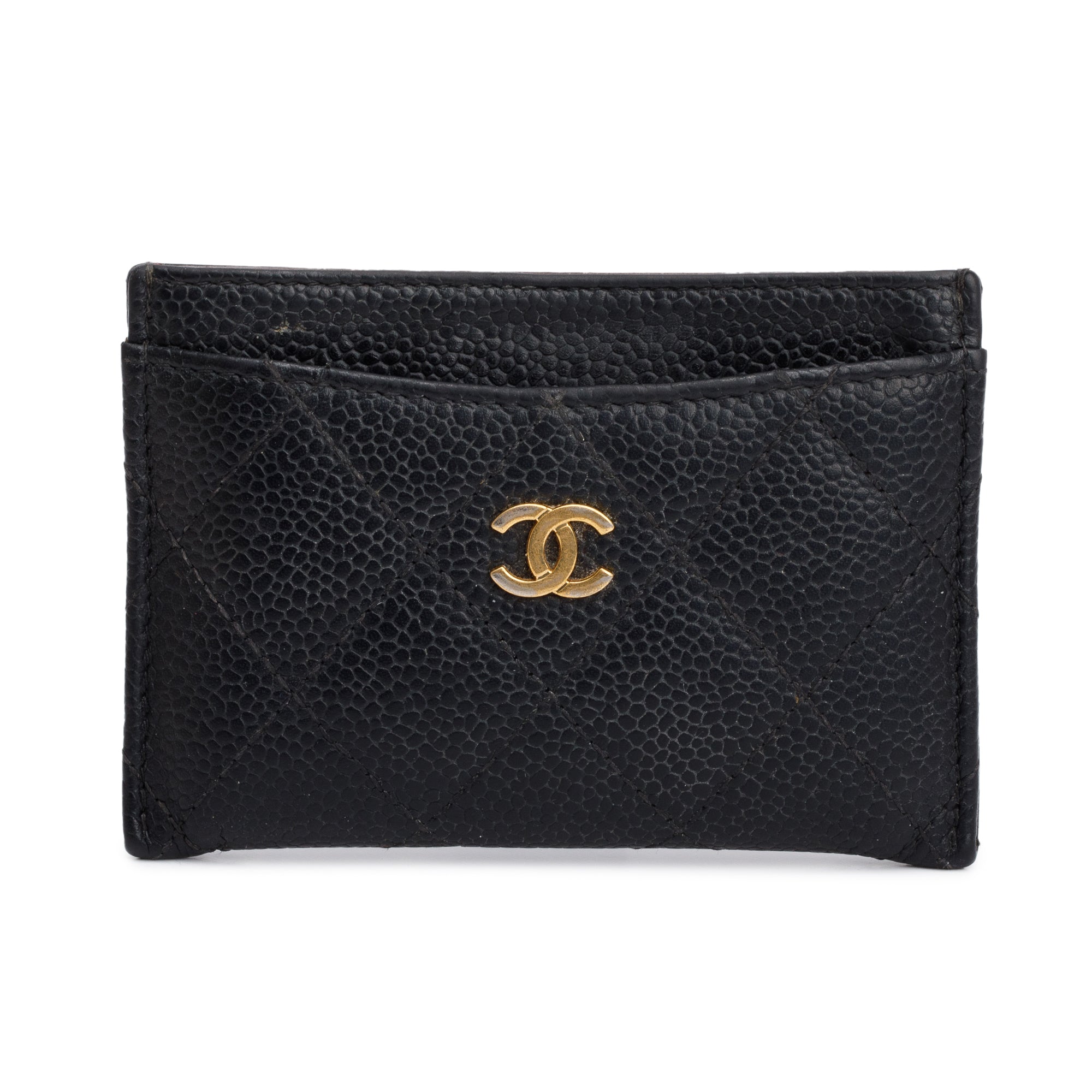 Chanel Black Caviar Leather Classic Card Holder w/ Box, Receipt & Authenticity Card