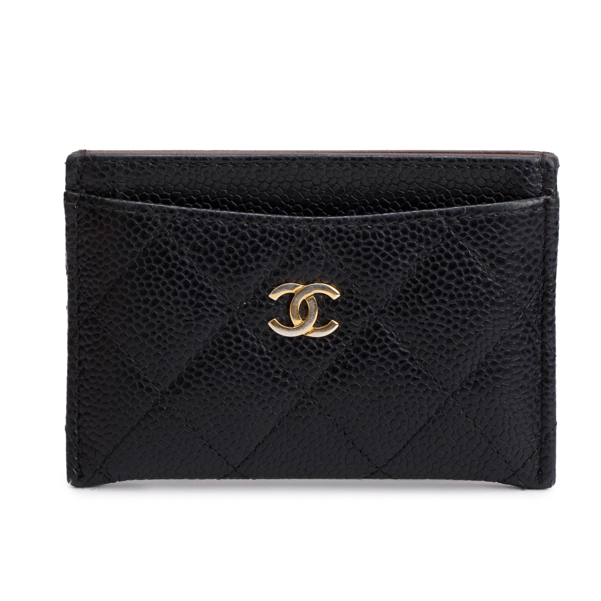 Chanel Black Caviar Leather Classic Card Holder w/ Box