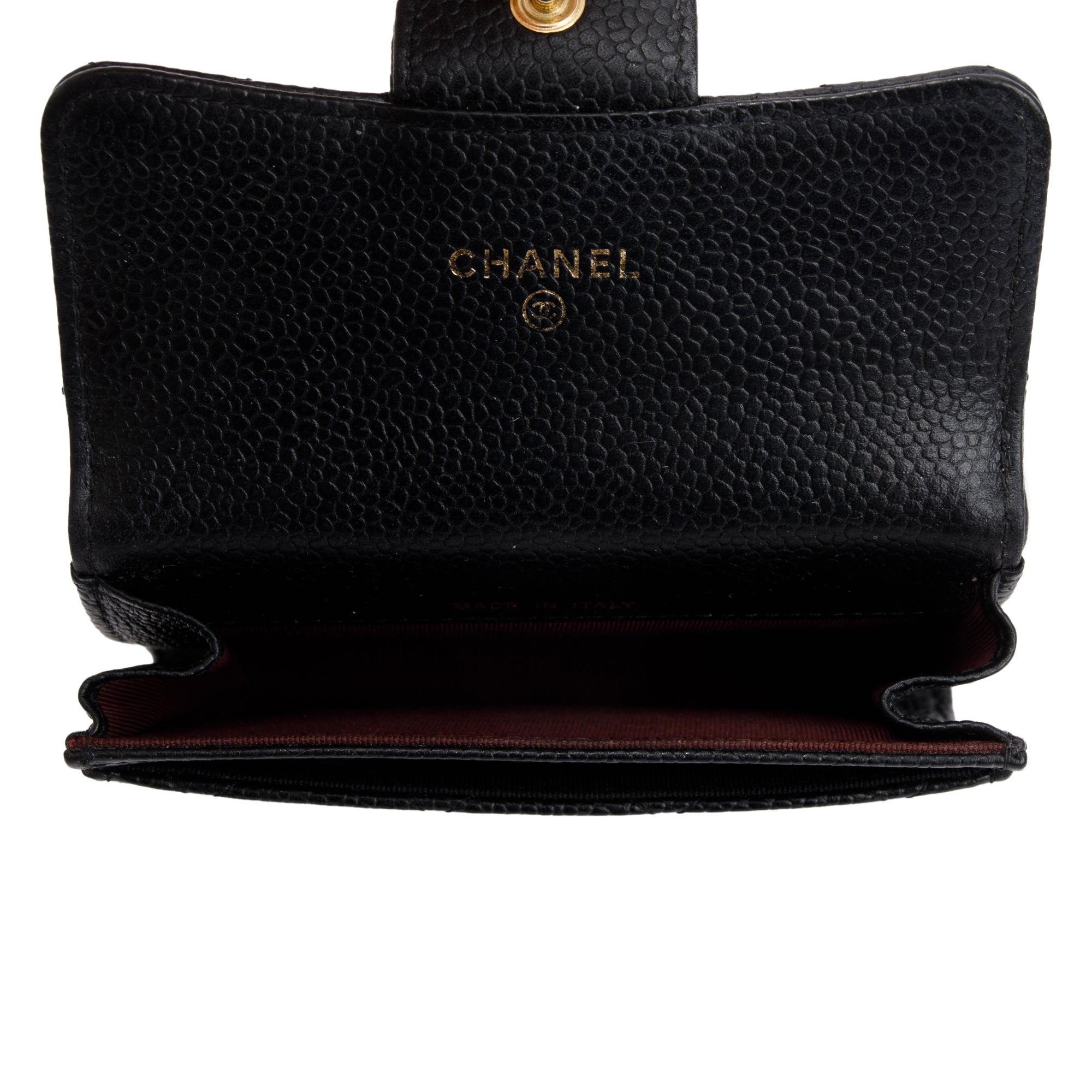 Chanel Black Caviar Leather Classic Flap Card Holder w/ Box & Authenticity Card