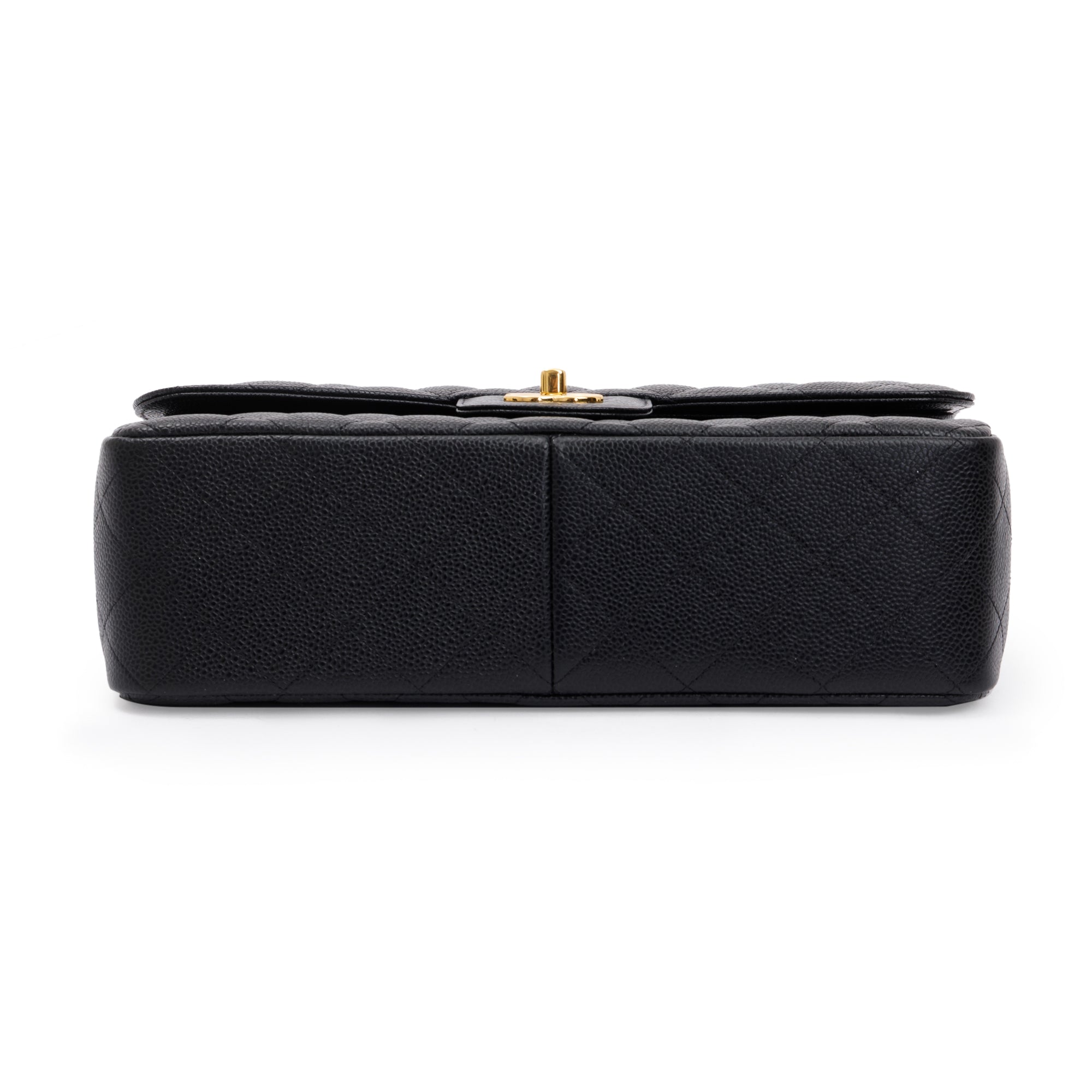 Chanel Black Caviar Leather Classic Jumbo Double Flap Bag