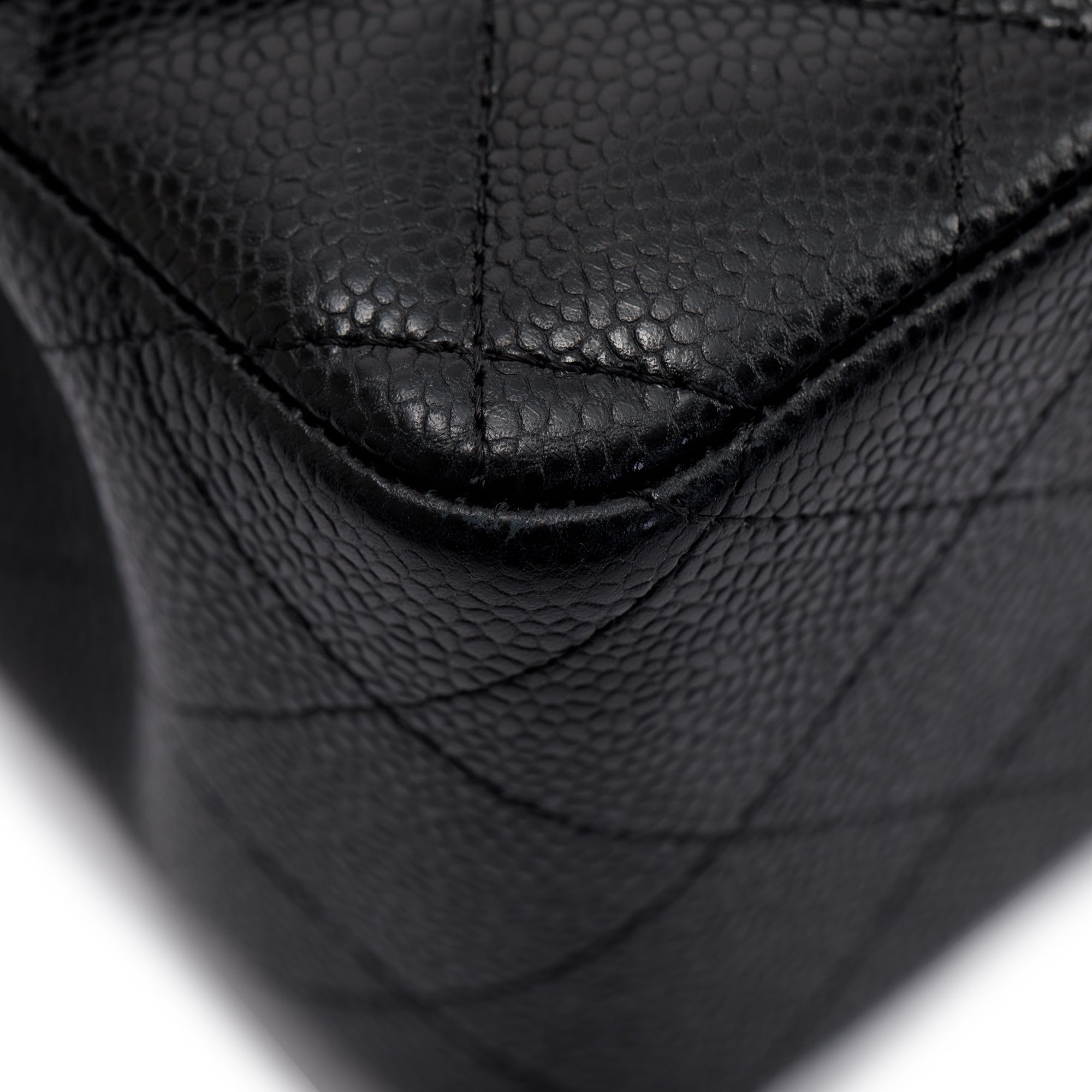 Chanel Black Caviar Leather Classic Jumbo Double Flap Bag w/ Box, Receipt & Authenticity Card