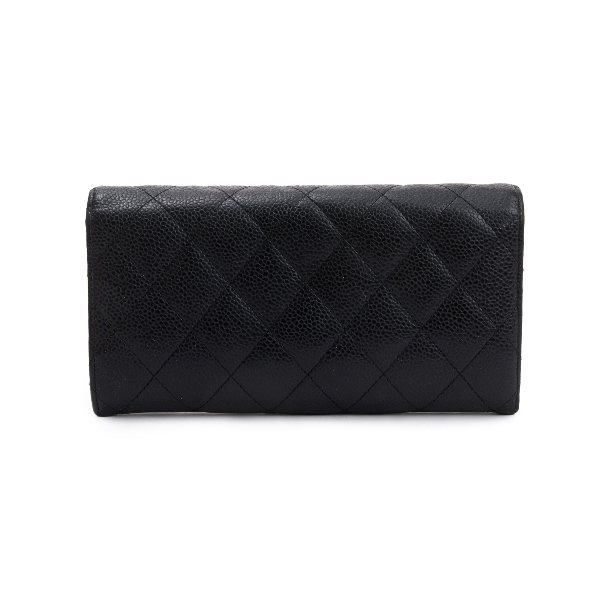 Chanel Black Caviar Leather Classic Long Flap Wallet