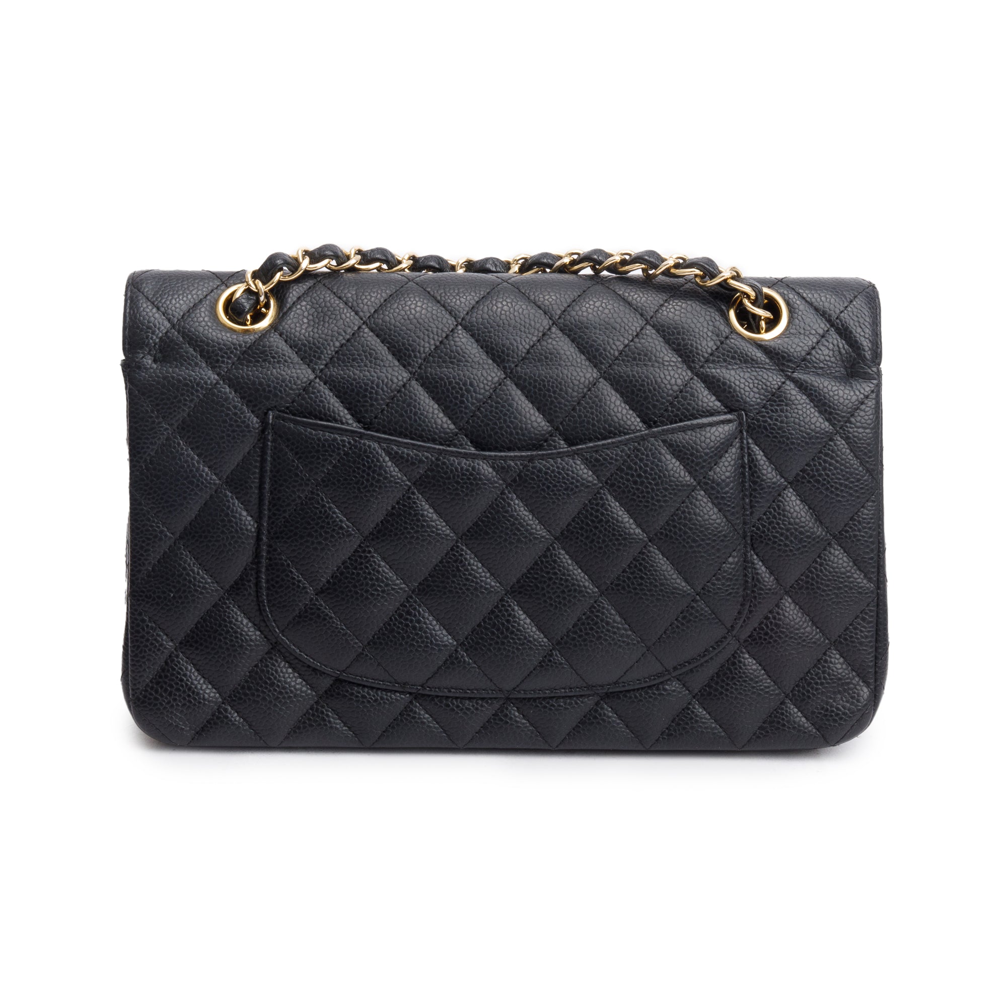 Chanel Black Caviar Leather Classic Medium Double Flap Bag