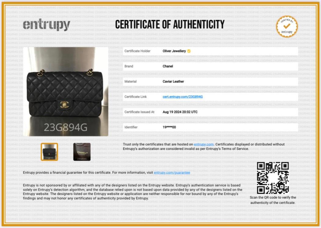 Chanel Black Caviar Leather Classic Medium Double Flap Bag w/ Box & Authenticity Card