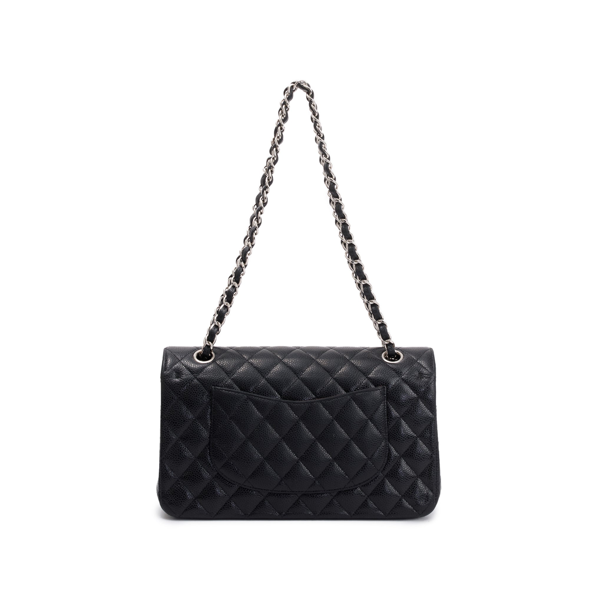 Chanel Black Caviar Leather Classic Medium Double Flap Bag w/ Box, Receipt & Authenticity Card
