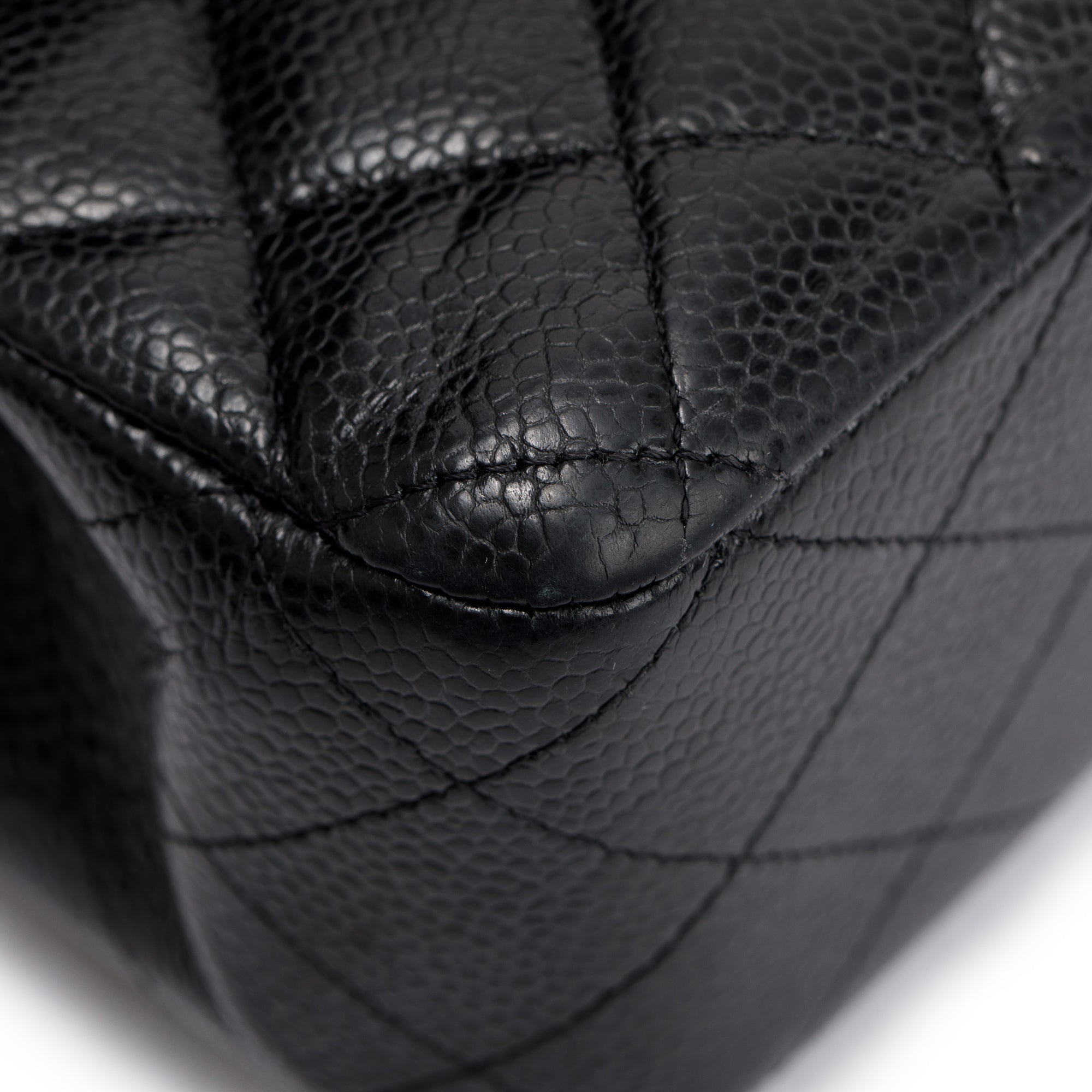 Chanel Black Caviar Leather Classic Medium Double Flap Bag w/ Box, Receipt & Authenticity Card